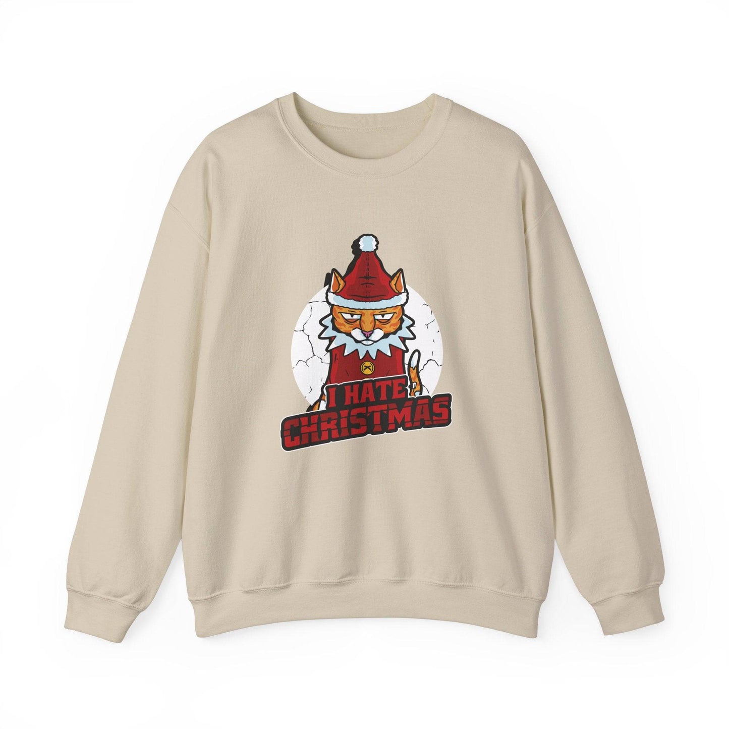 I Hate Christmas Cat Sweatshirt - Funny Anti - Holiday Design - Goateez Style