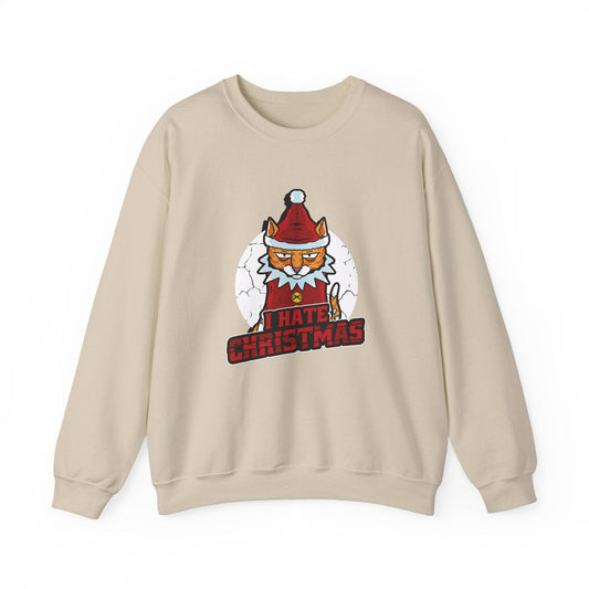 I Hate Christmas Cat Sweatshirt - Funny Anti - Holiday Design - Goateez Style