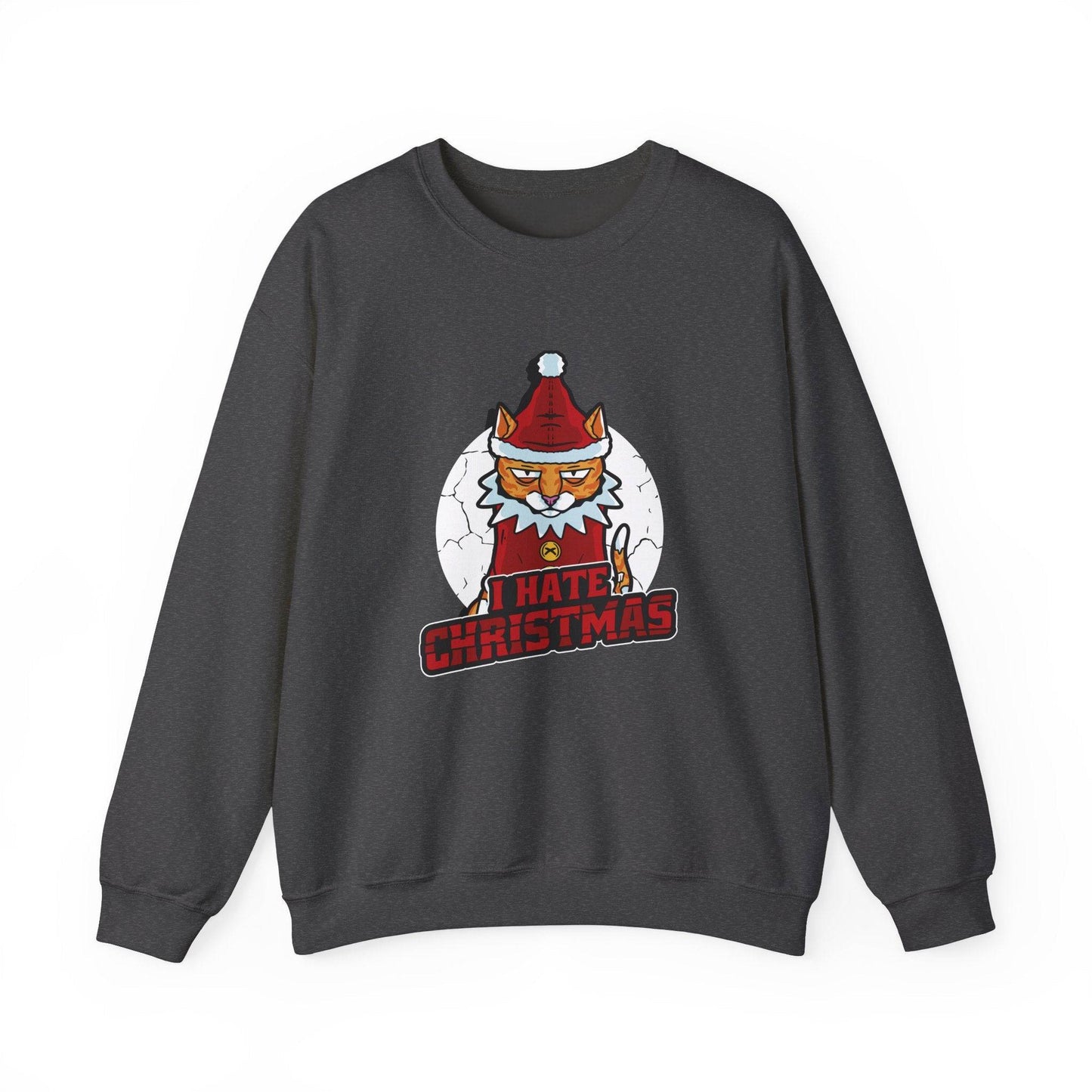 I Hate Christmas Cat Sweatshirt - Funny Anti - Holiday Design - Goateez Style