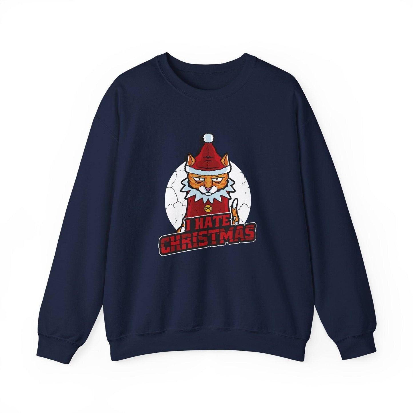 I Hate Christmas Cat Sweatshirt - Funny Anti - Holiday Design - Goateez Style