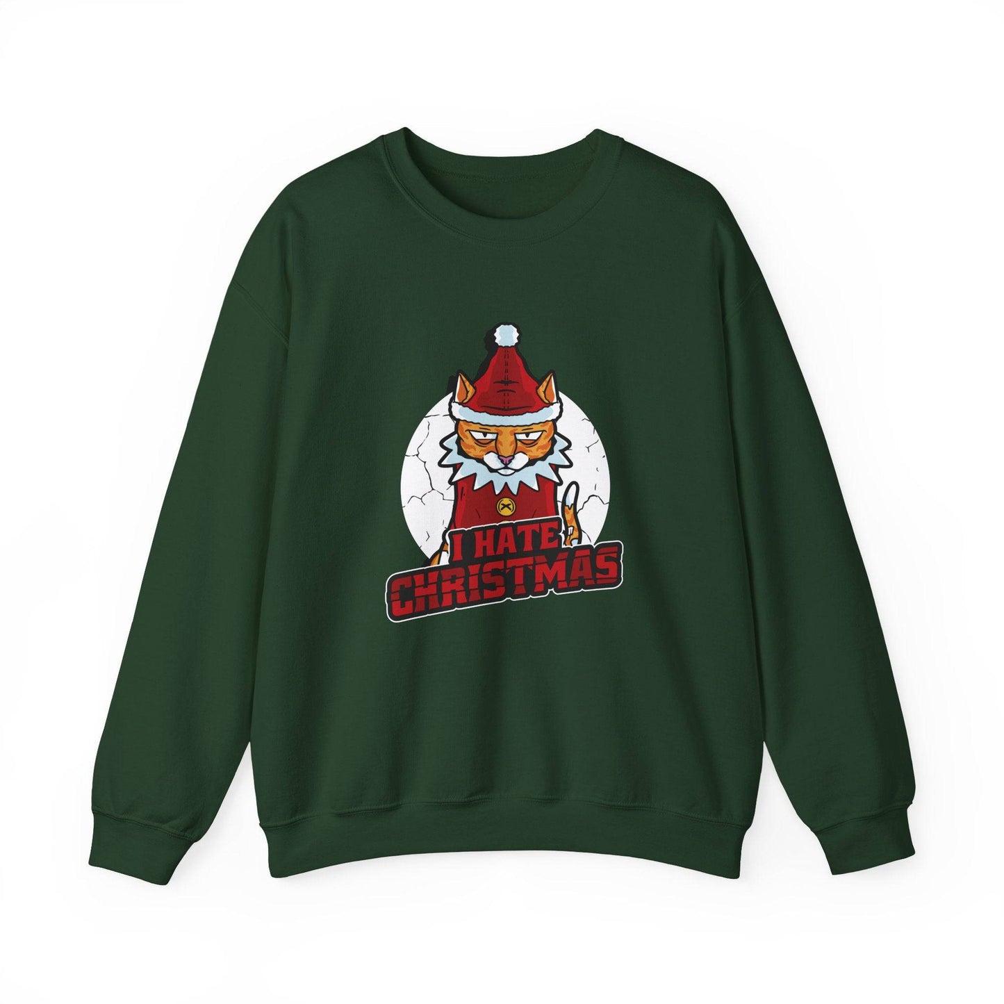 I Hate Christmas Cat Sweatshirt - Funny Anti - Holiday Design - Goateez Style