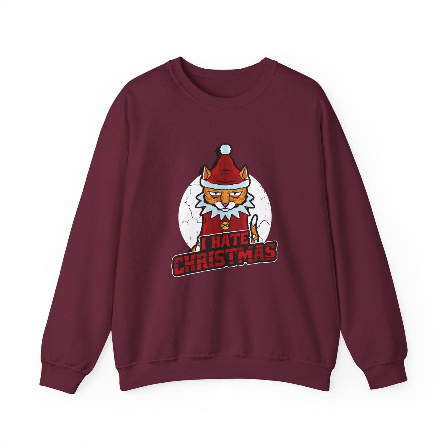 I Hate Christmas Cat Sweatshirt - Funny Anti - Holiday Design - Goateez Style