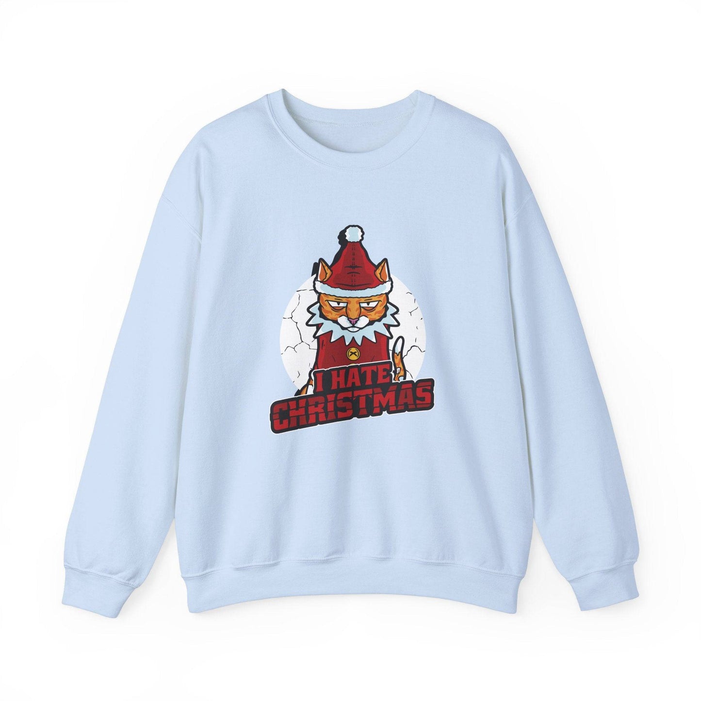 I Hate Christmas Cat Sweatshirt - Funny Anti - Holiday Design - Goateez Style