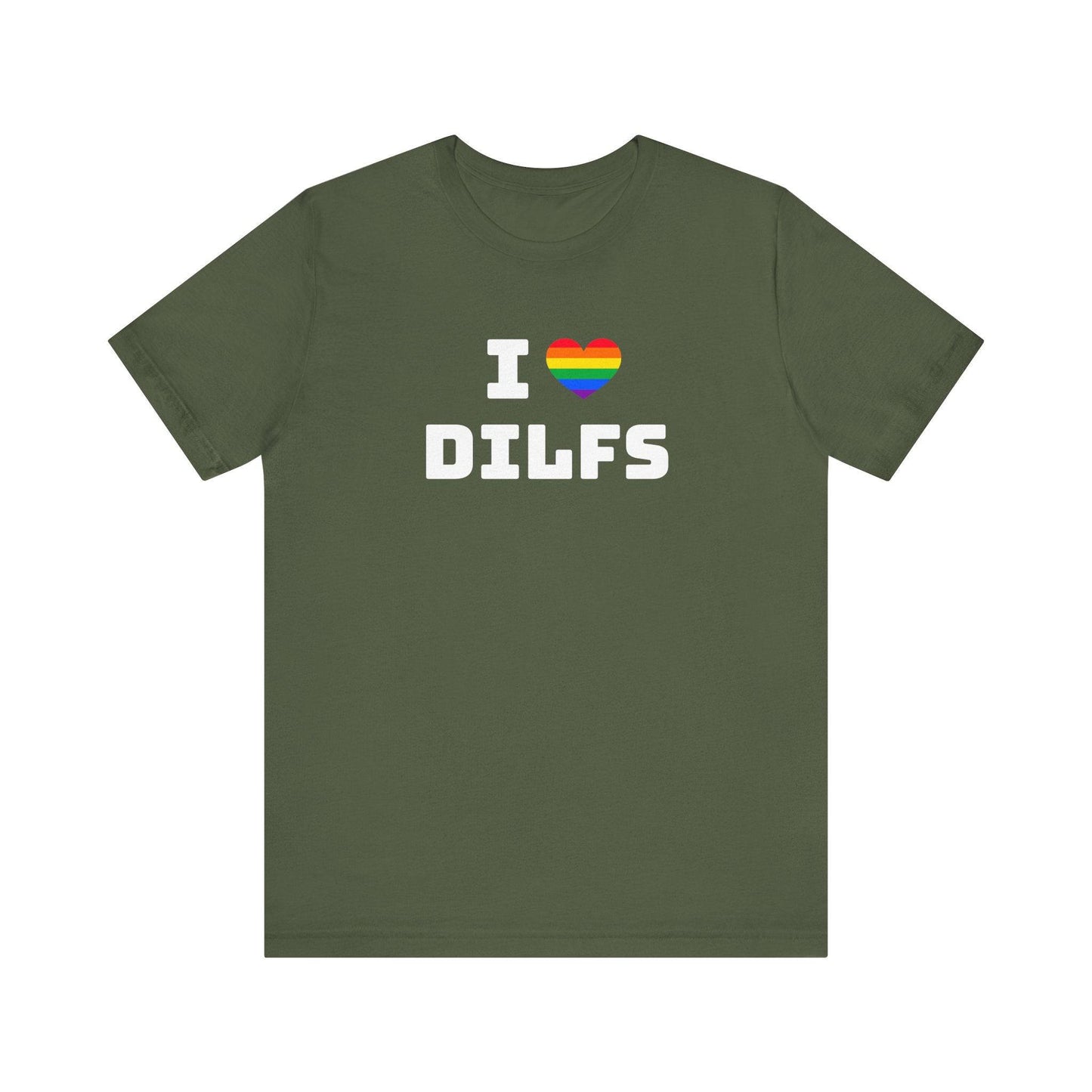 I Heart DILFs Rainbow T-Shirt - Funny LGBT Pride Tee - Goateez Style