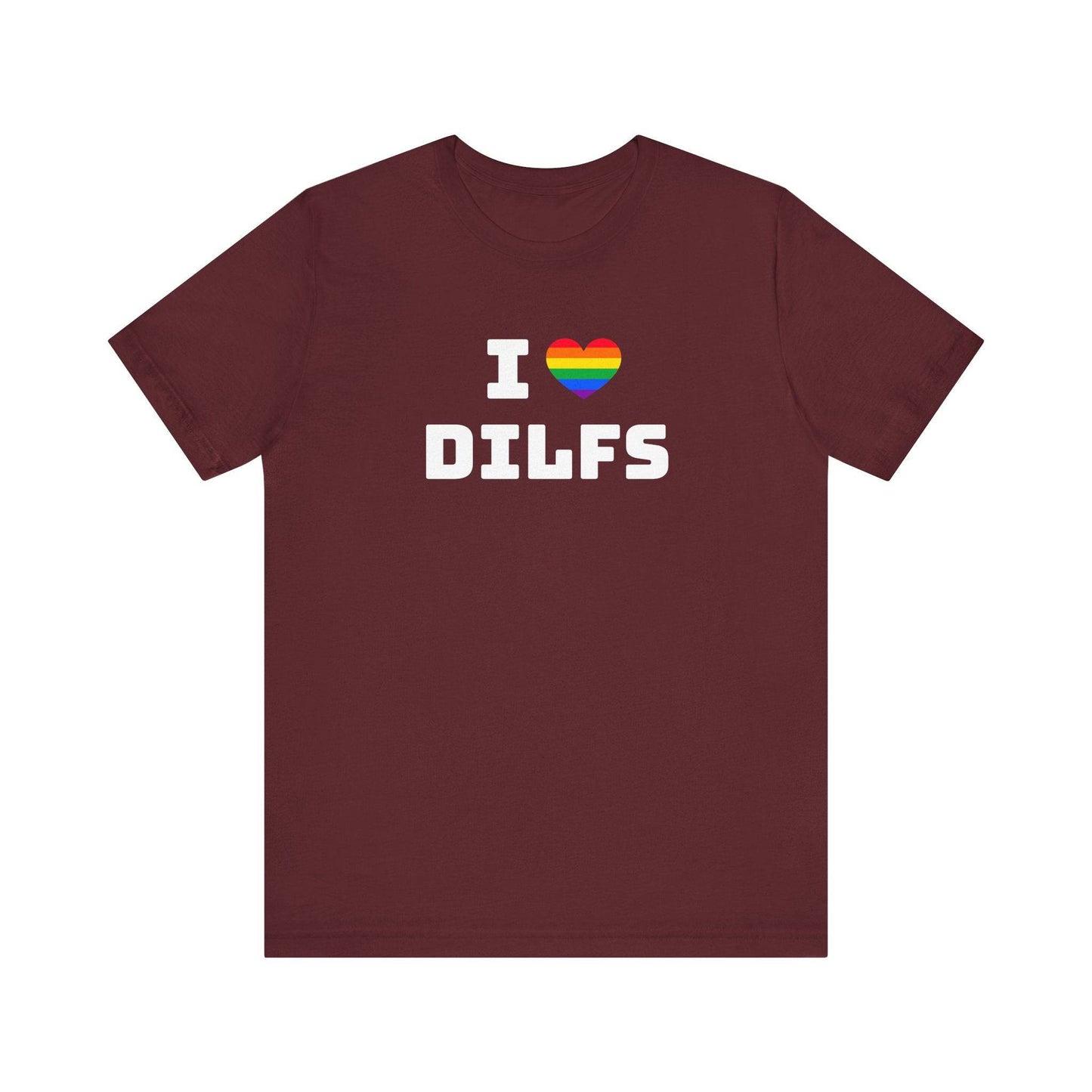 I Heart DILFs Rainbow T-Shirt - Funny LGBT Pride Tee - Goateez Style