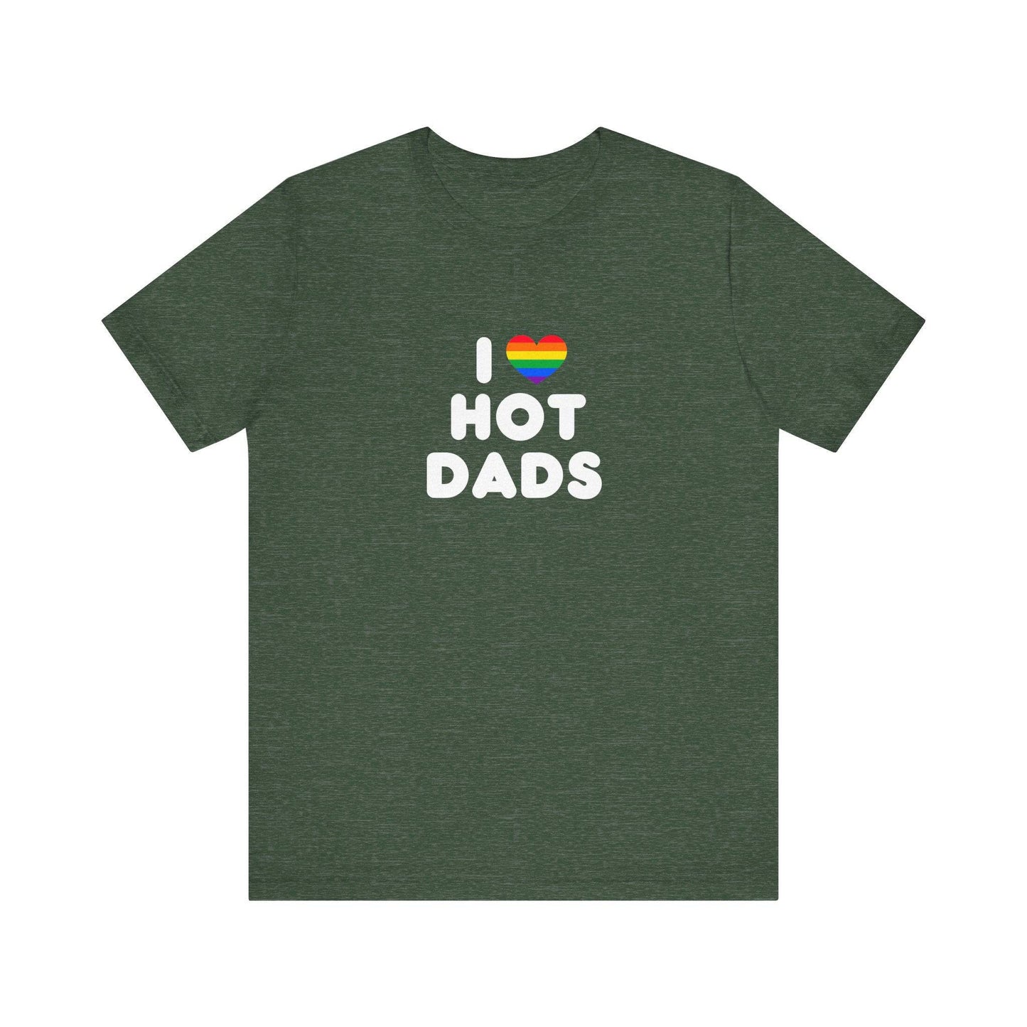 I Heart Hot Dads Rainbow T-Shirt - Funny LGBT Pride Tee - Goateez Style