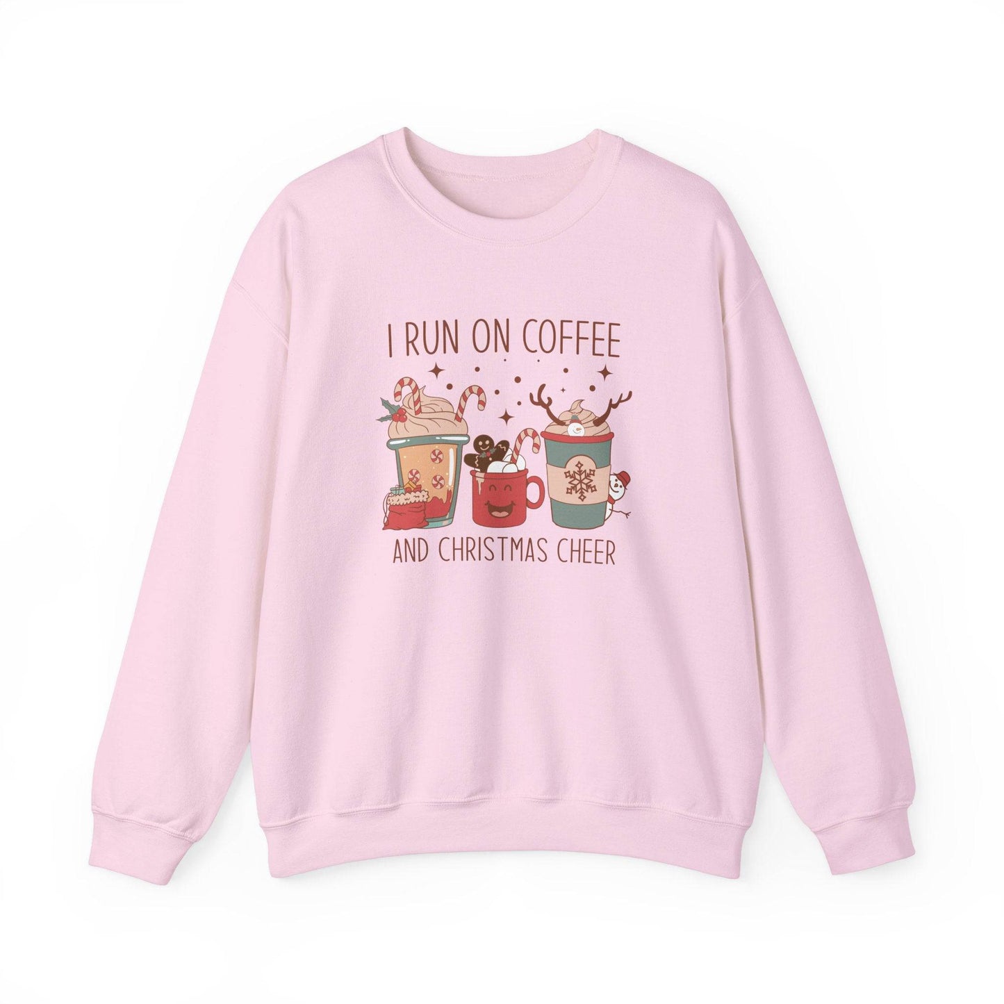 I Run on Coffee and Christmas Cheer Funny Holiday Sweatshirt - Goateez Style