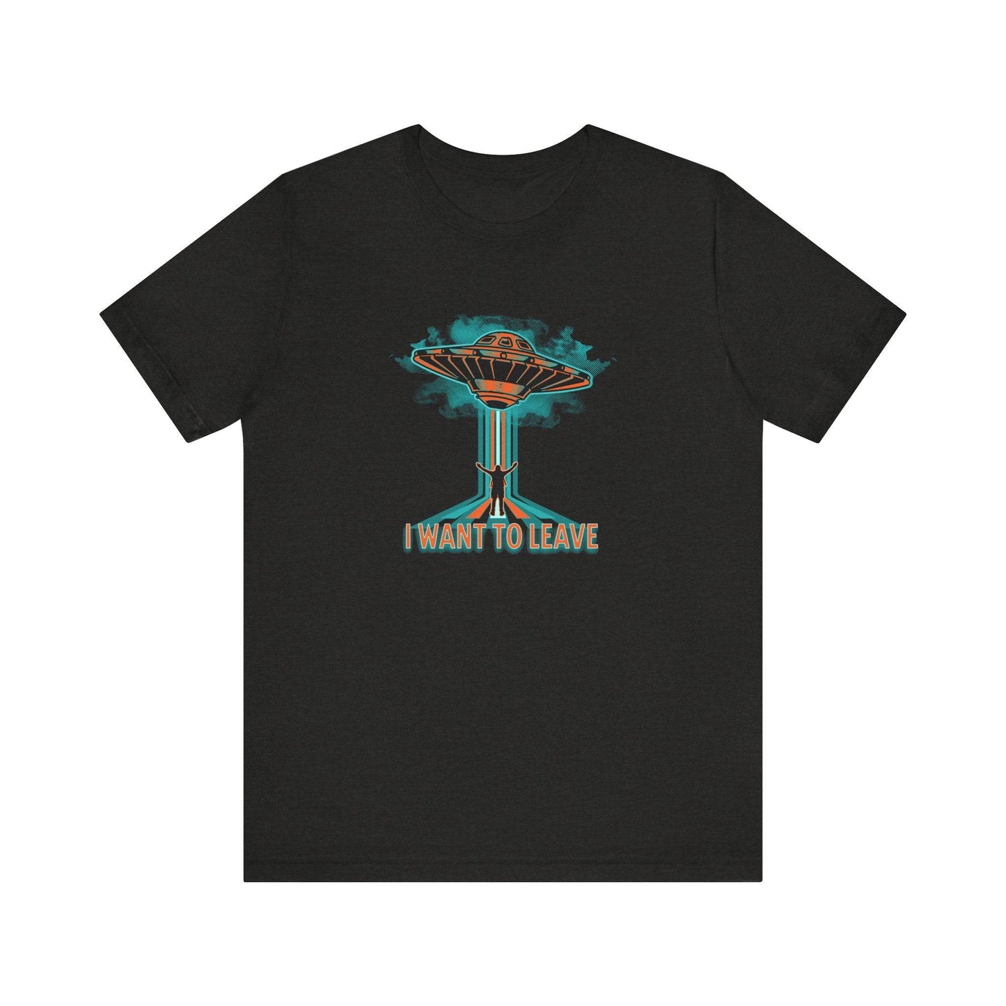 I Want To Leave UFO Alien Abduction T-Shirt Funny Retro Design - Goateez Style