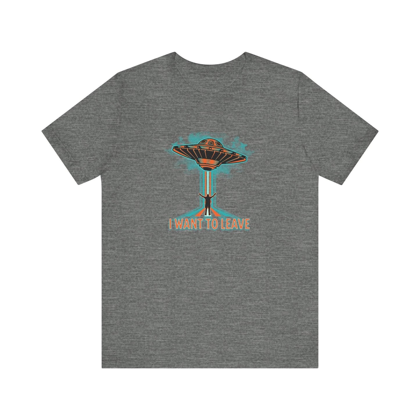 I Want To Leave UFO Alien Abduction T-Shirt Funny Retro Design - Goateez Style