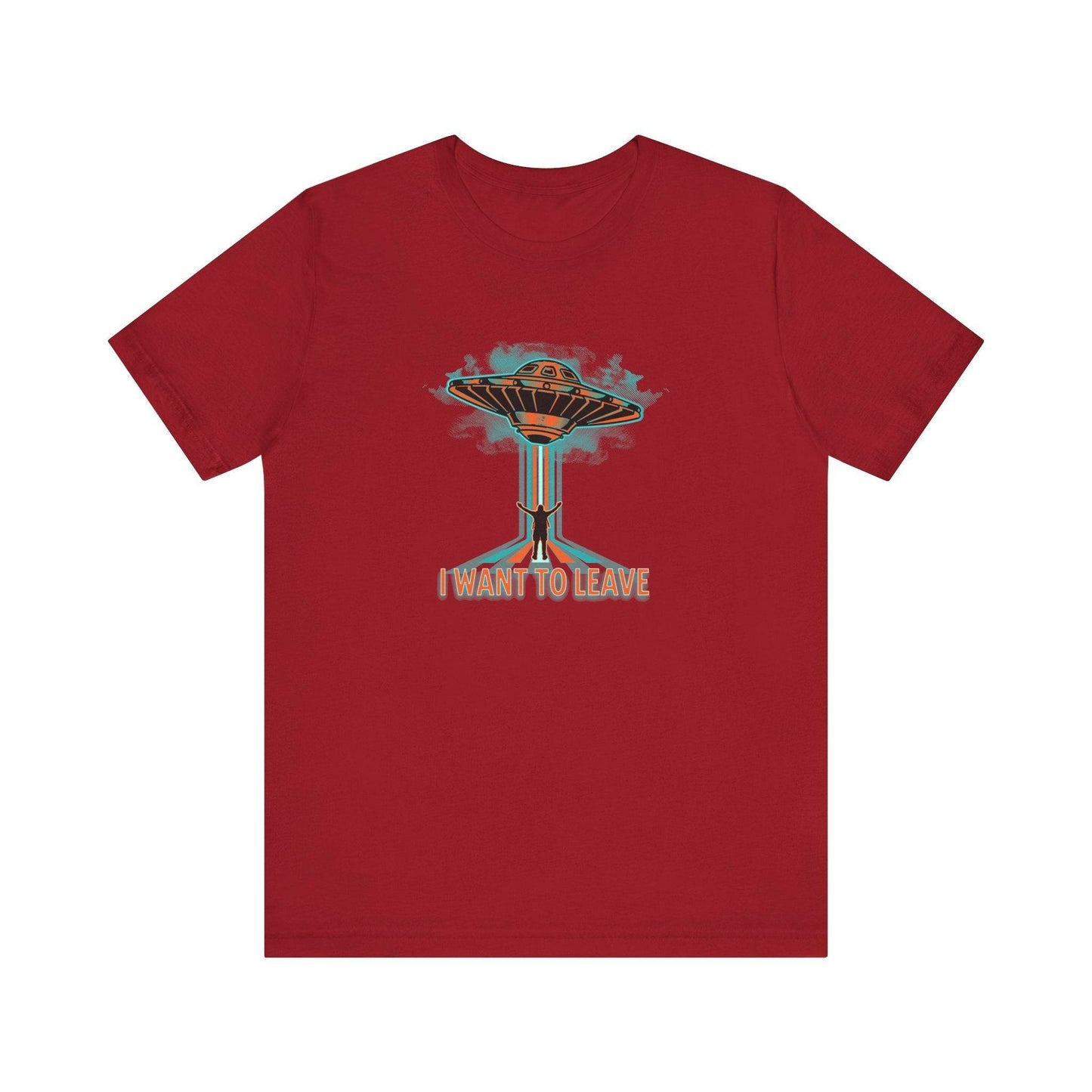 I Want To Leave UFO Alien Abduction T-Shirt Funny Retro Design - Goateez Style