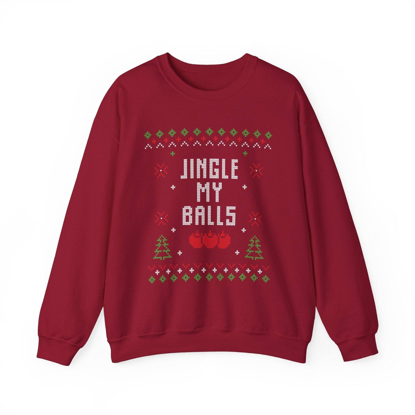 Jingle My Balls Funny Christmas Sweatshirt - Ugly Sweater Humor - Goateez Style