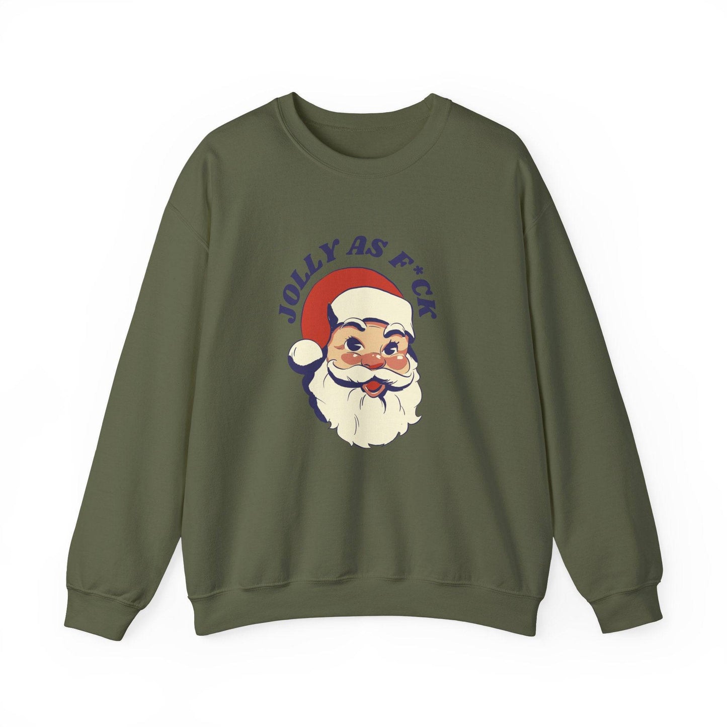 Jolly as F*ck Funny Santa Christmas Sweatshirt Gift - Goateez Style