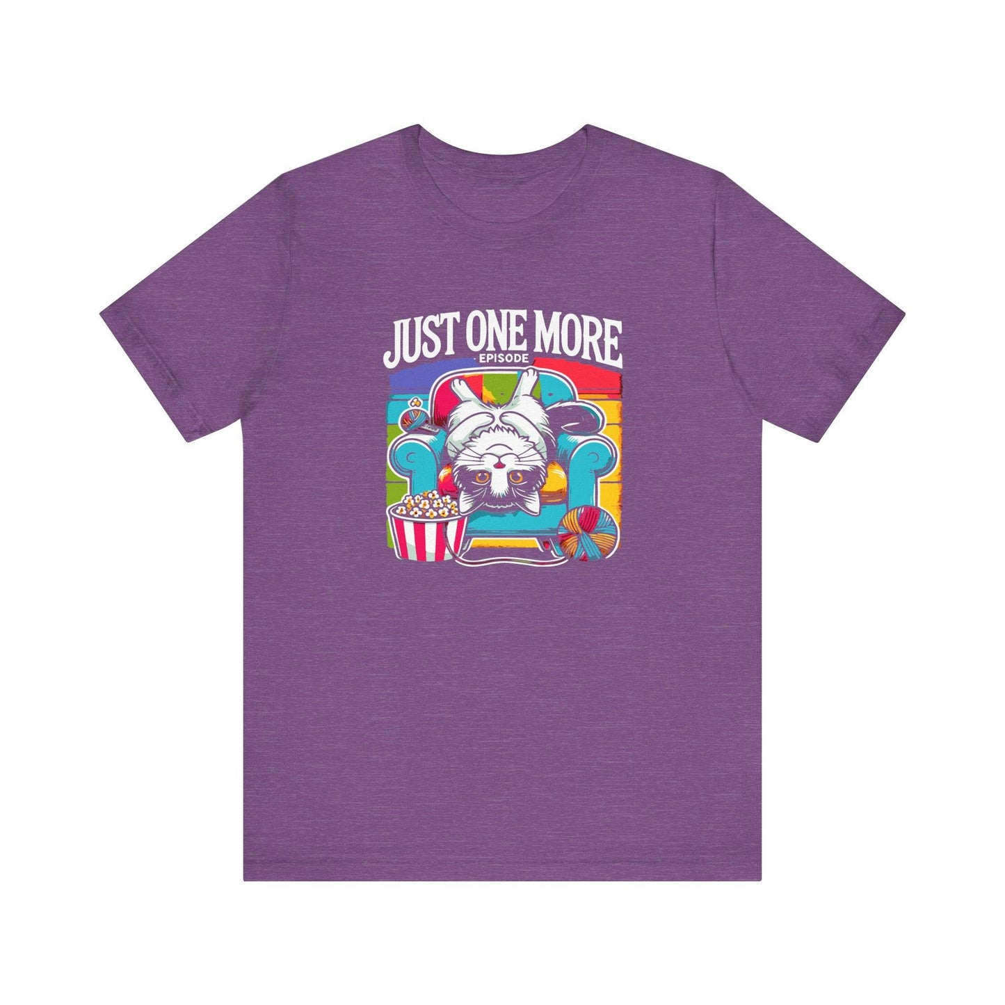 Just One More Episode Cat T-Shirt - Cozy TV Binge Watching Tee - Goateez Style