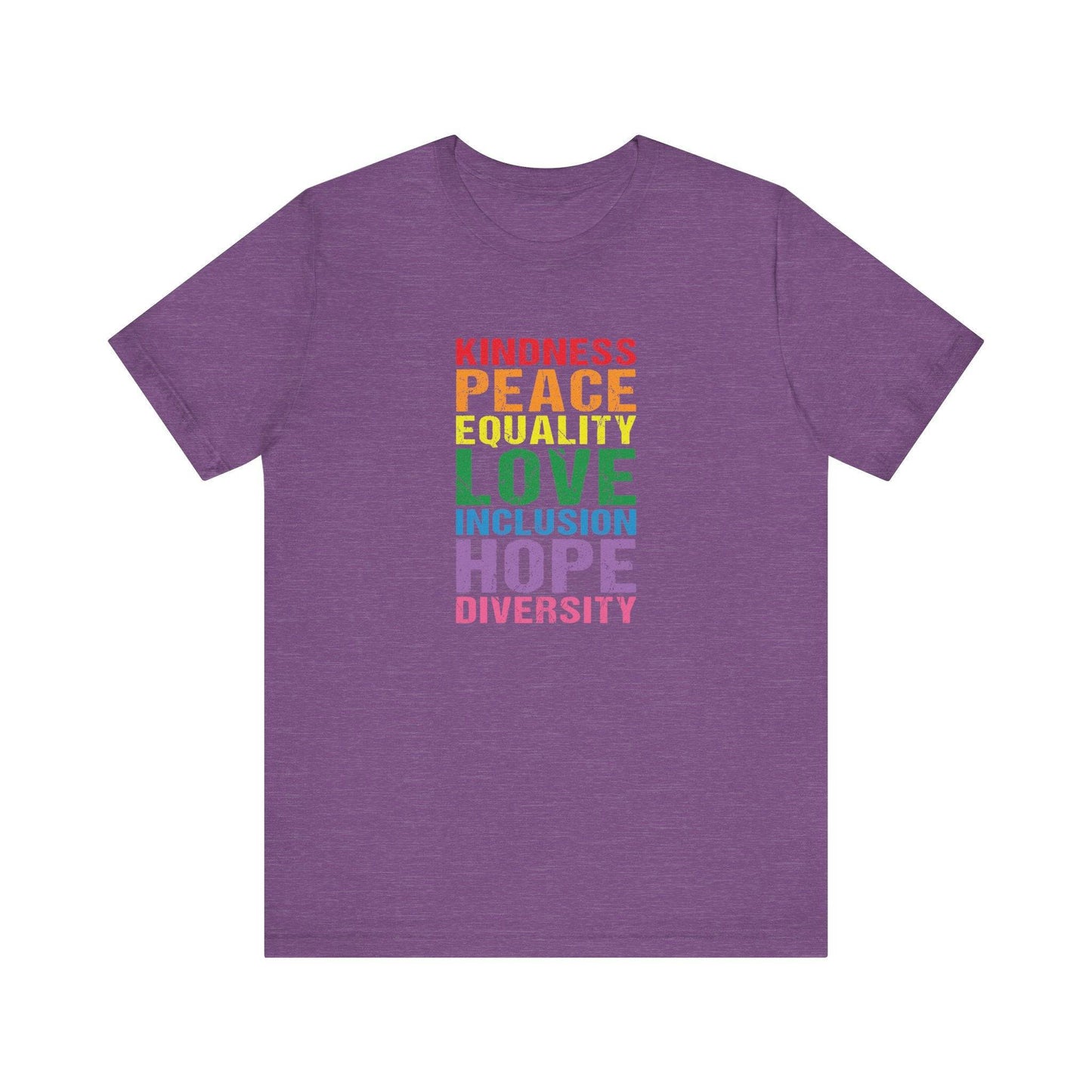 Kindness Peace Equality Love T-Shirt - Vintage Rainbow Pride Tee - Goateez Style