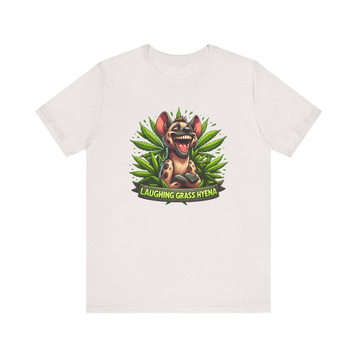 Laughing Grass Hyena T-Shirt - Funny Cannabis Graphic Tee - Goateez Style