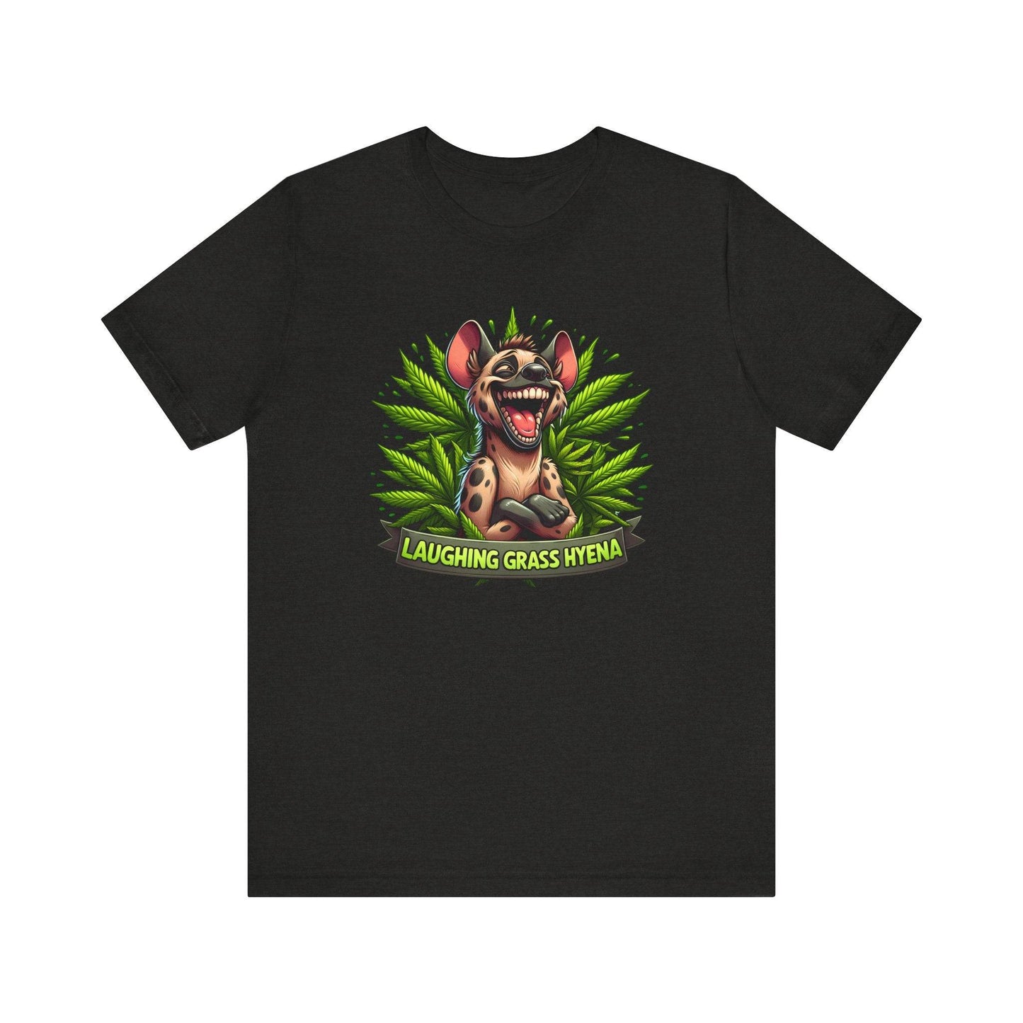 Laughing Grass Hyena T-Shirt - Funny Cannabis Graphic Tee - Goateez Style