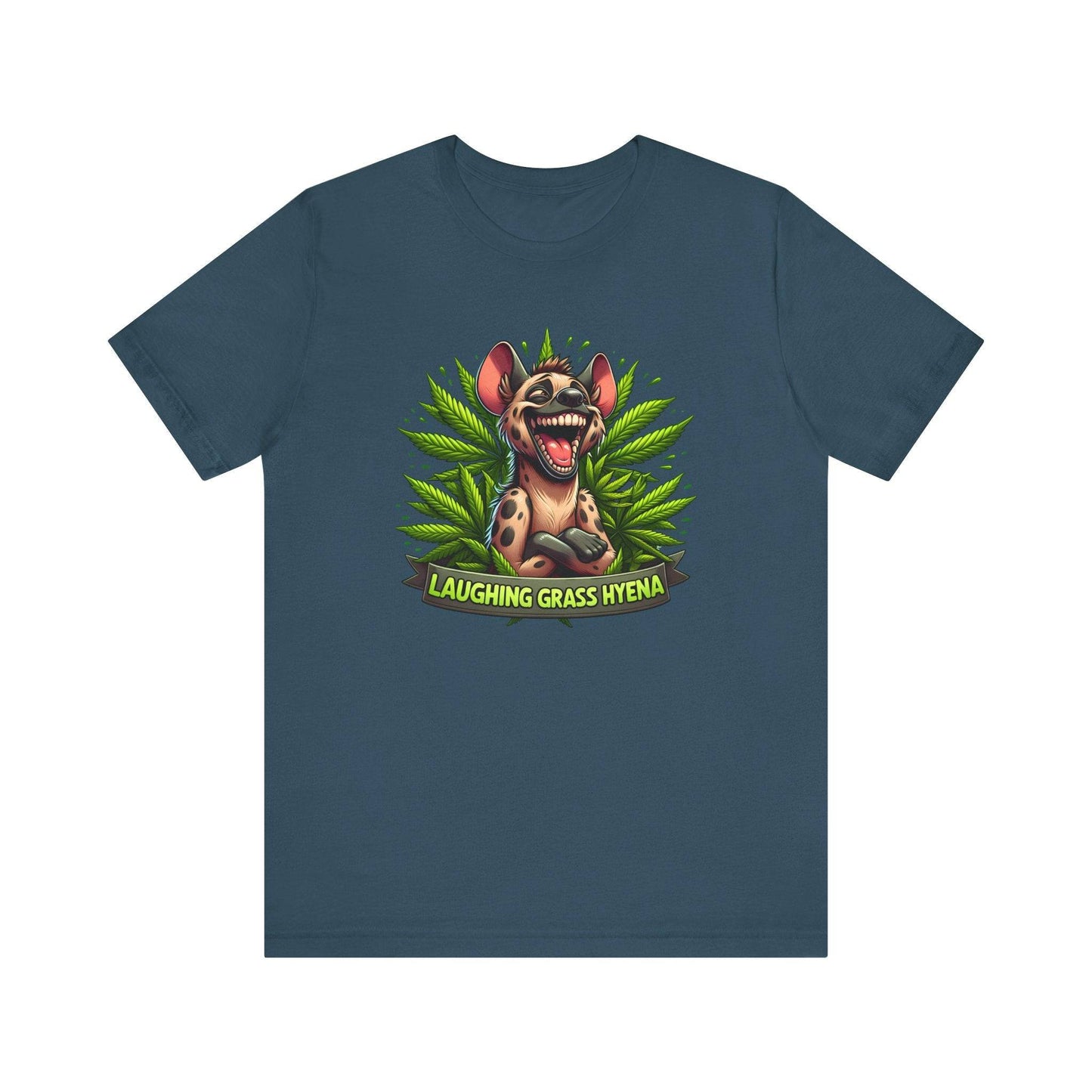 Laughing Grass Hyena T-Shirt - Funny Cannabis Graphic Tee - Goateez Style