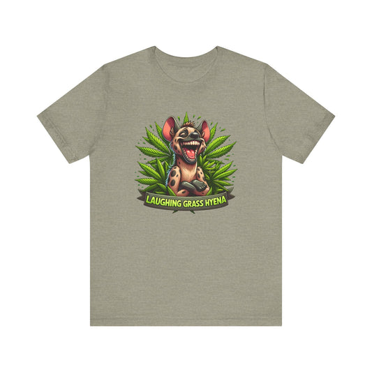 Laughing Grass Hyena T-Shirt - Funny Cannabis Graphic Tee - Goateez Style