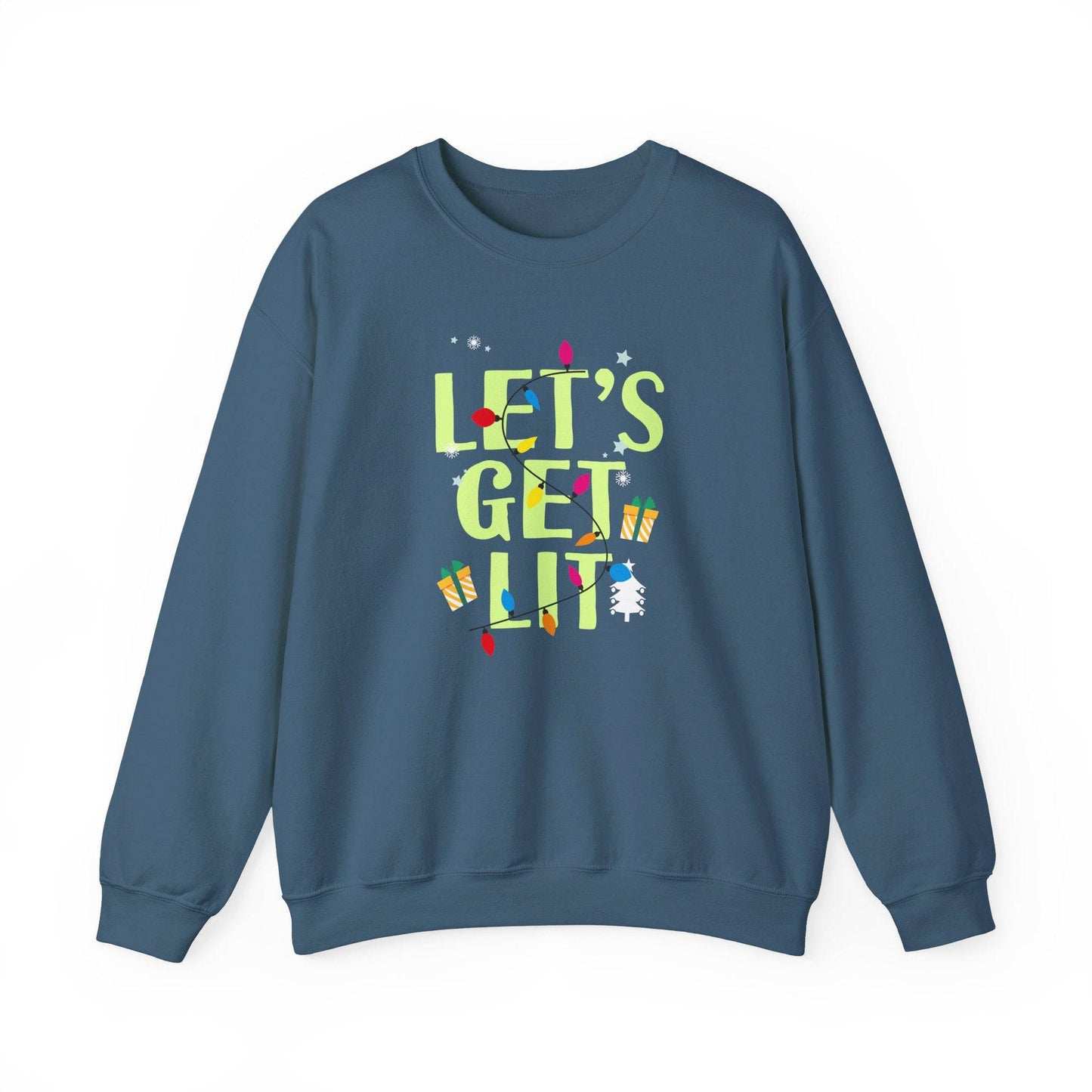 Let's Get Lit Funny Christmas Sweatshirt Holiday Gift - Goateez Style