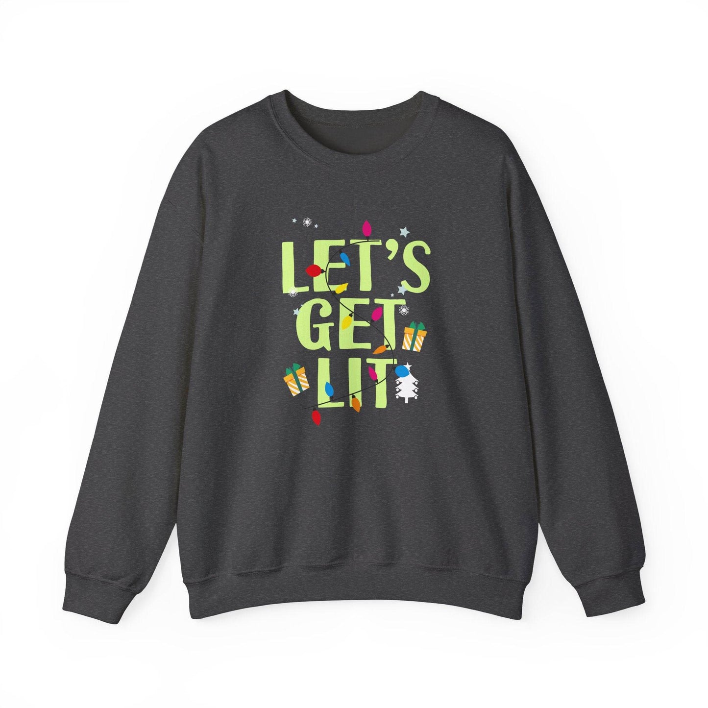 Let's Get Lit Funny Christmas Sweatshirt Holiday Gift - Goateez Style