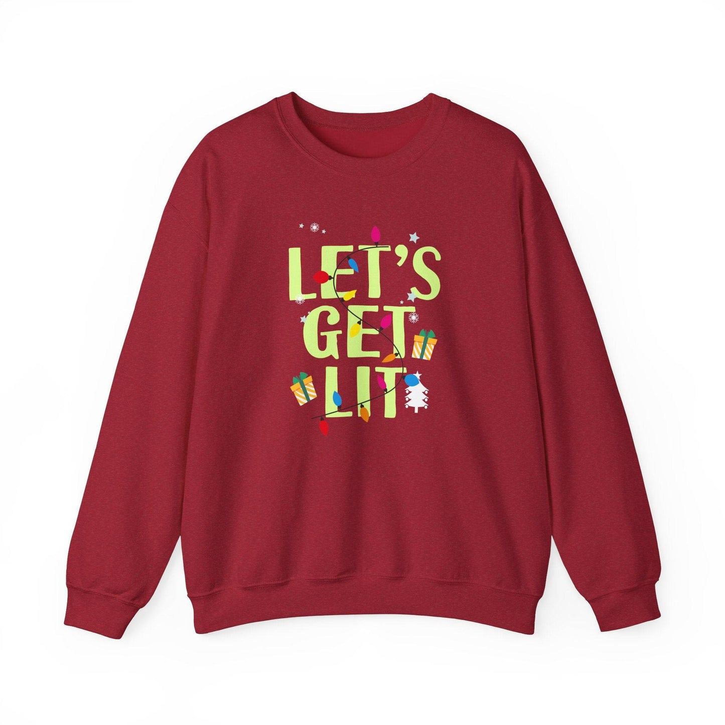Let's Get Lit Funny Christmas Sweatshirt Holiday Gift - Goateez Style