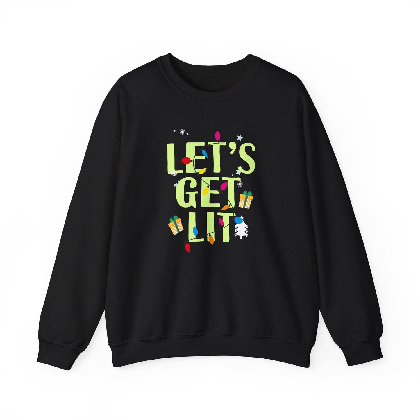 Let's Get Lit Funny Christmas Sweatshirt Holiday Gift - Goateez Style