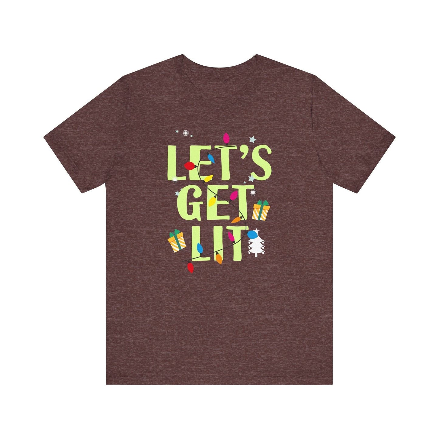 Let's Get Lit Funny Christmas T-Shirt Holiday Party Gift - Goateez Style