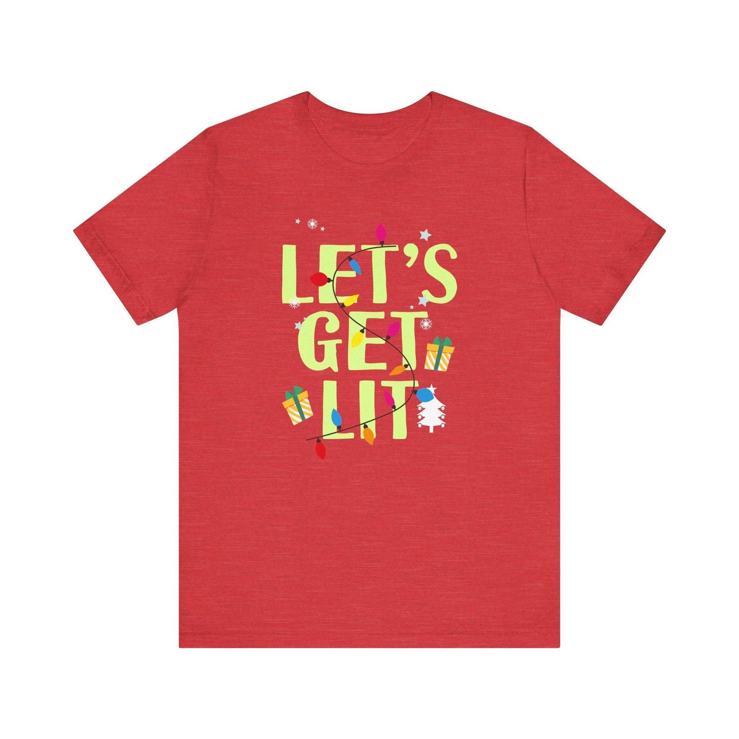 Let's Get Lit Funny Christmas T-Shirt Holiday Party Gift - Goateez Style