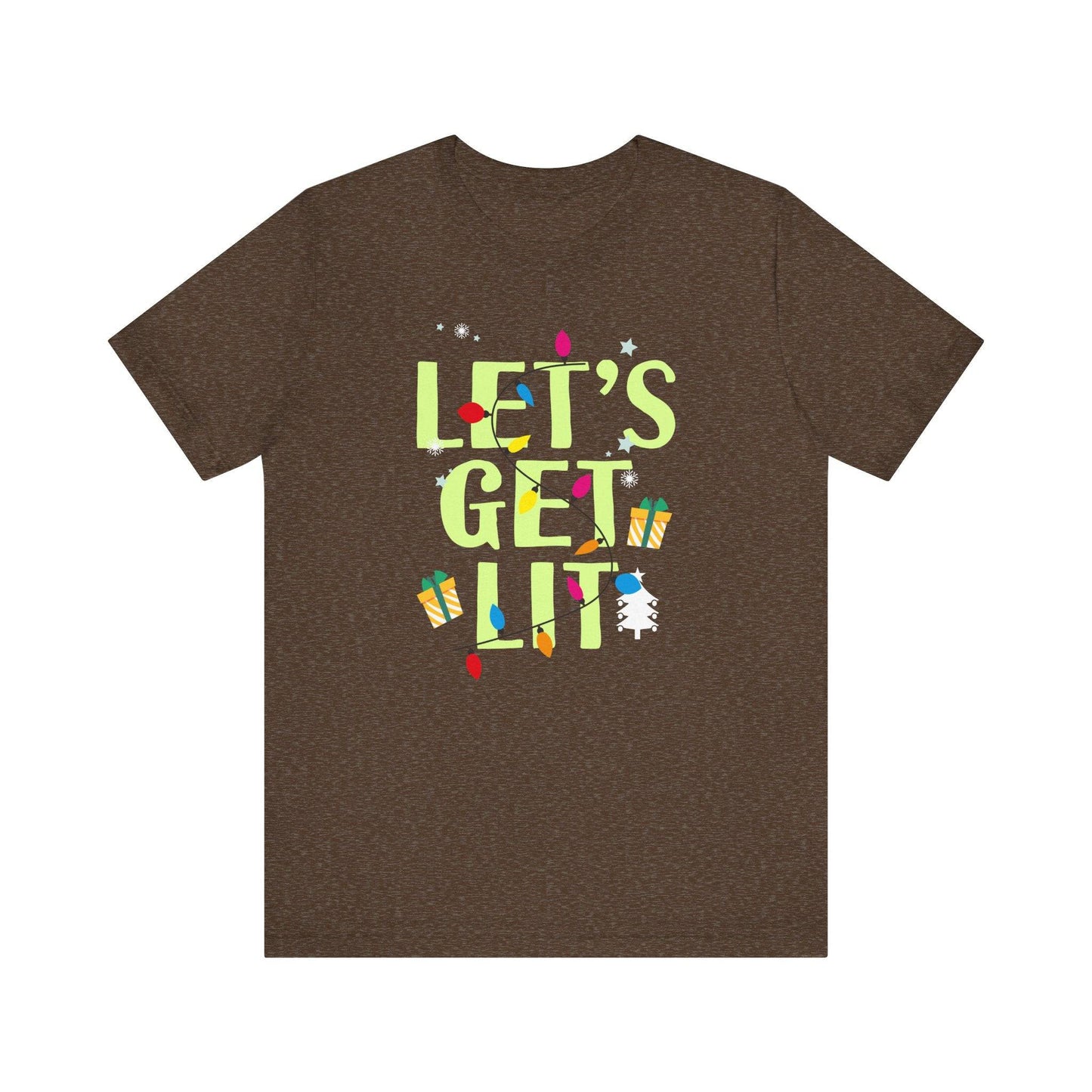 Let's Get Lit Funny Christmas T-Shirt Holiday Party Gift - Goateez Style