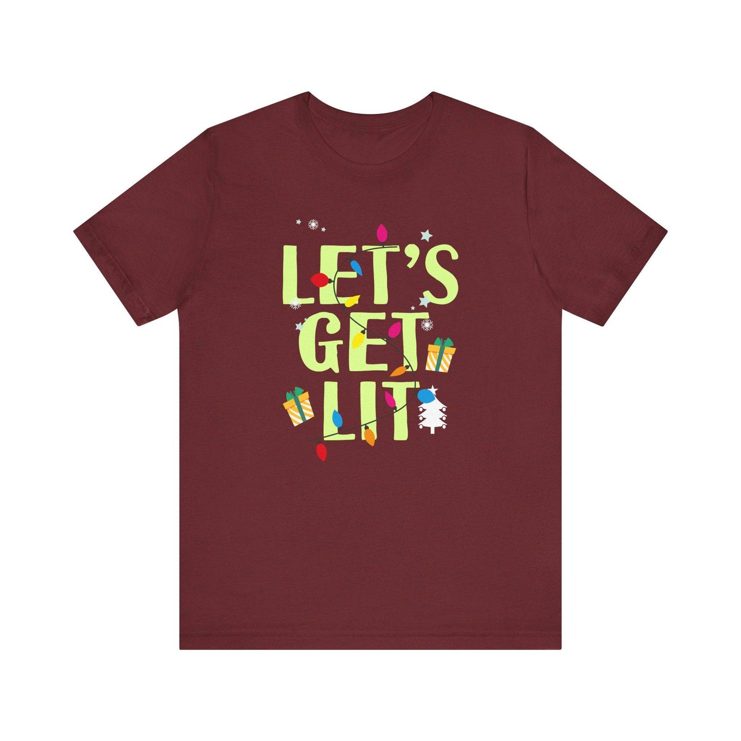 Let's Get Lit Funny Christmas T-Shirt Holiday Party Gift - Goateez Style
