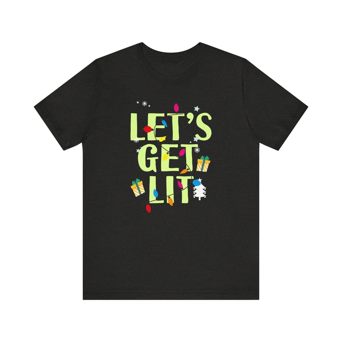 Let's Get Lit Funny Christmas T-Shirt Holiday Party Gift - Goateez Style