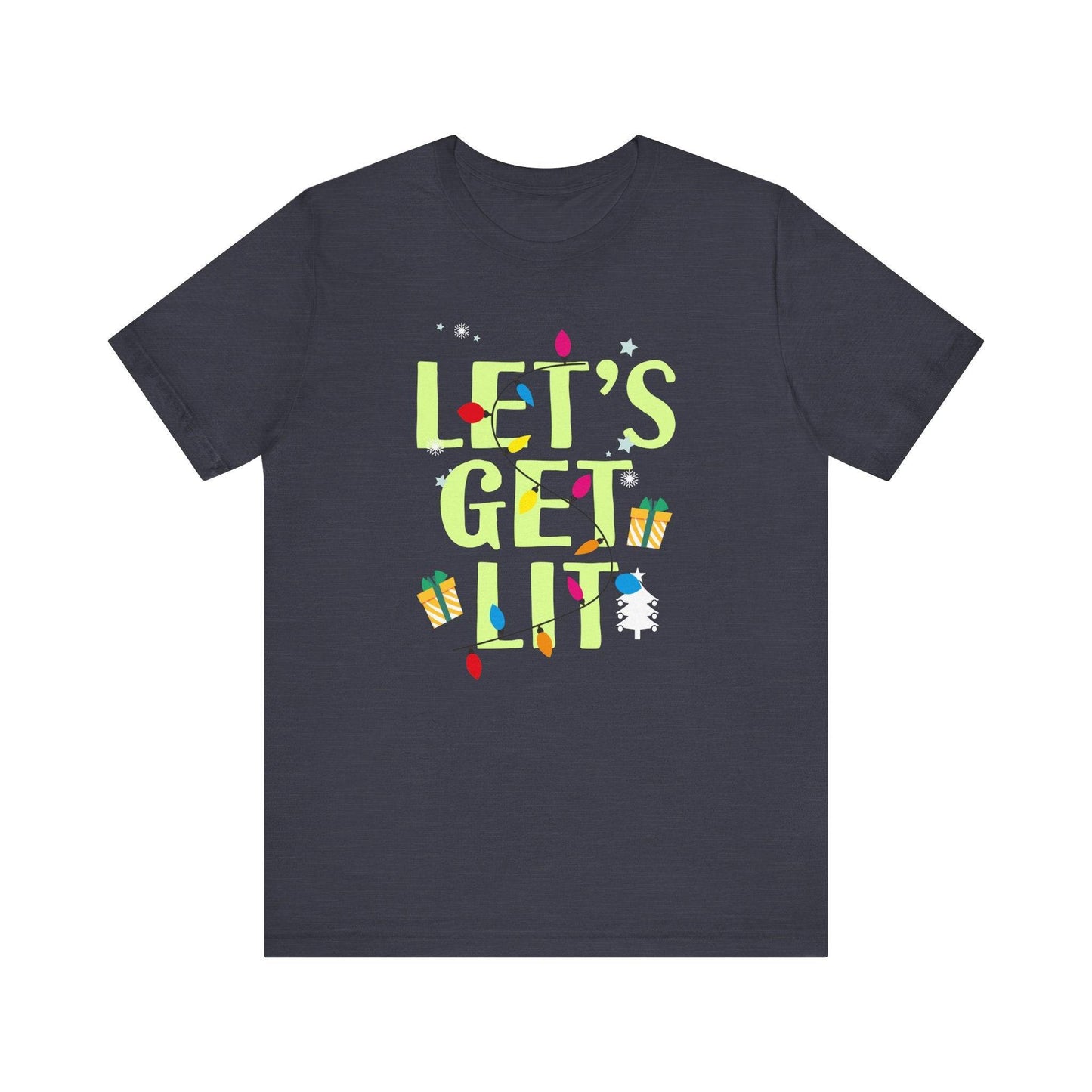 Let's Get Lit Funny Christmas T-Shirt Holiday Party Gift - Goateez Style