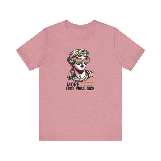 LGBTQ Pride Statue T-Shirt - Rainbow Heart Sunglasses Tee - Goateez Style