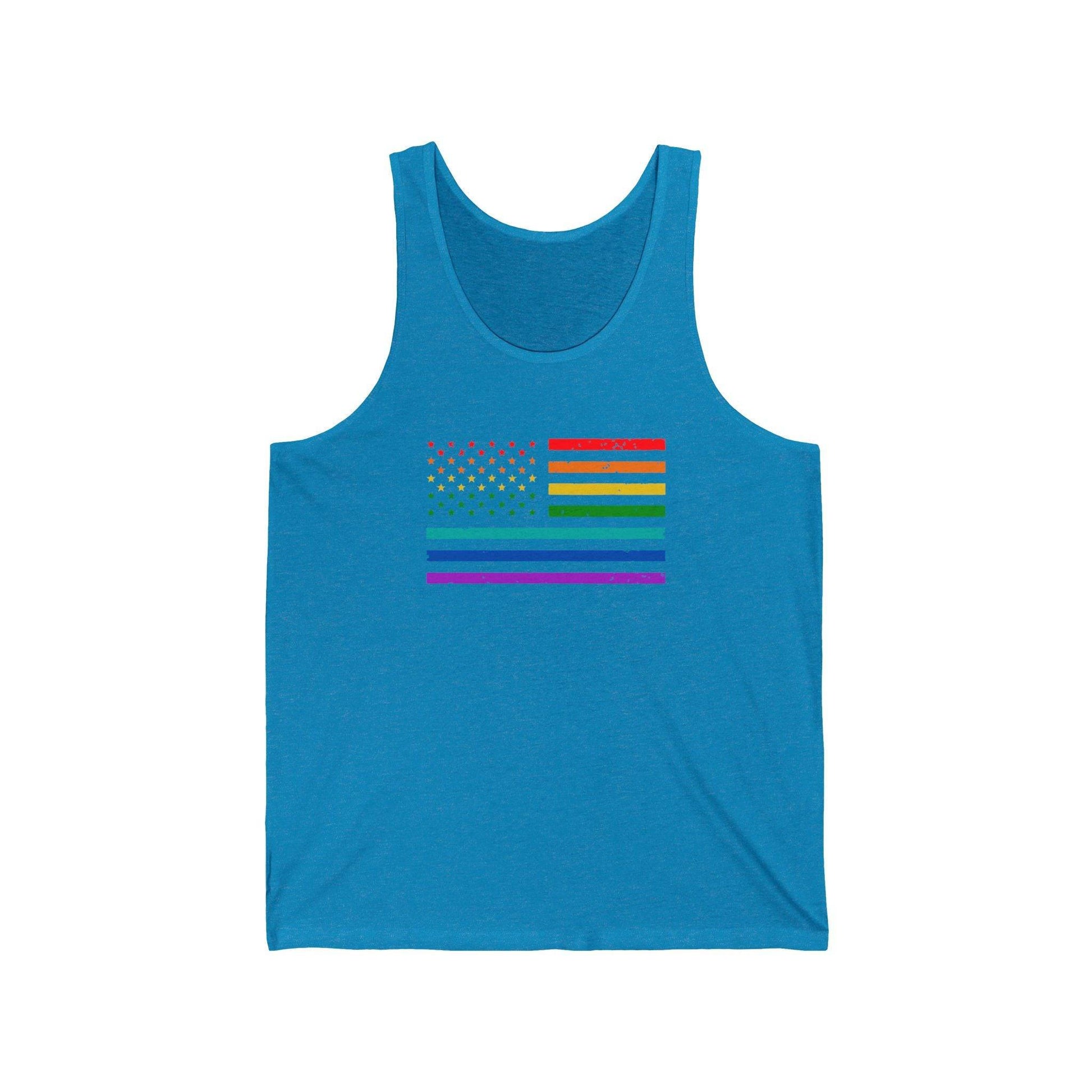 LGBTQ Rainbow Flag Tank Top - Bold Pride Wear for Equality - Goateez Style