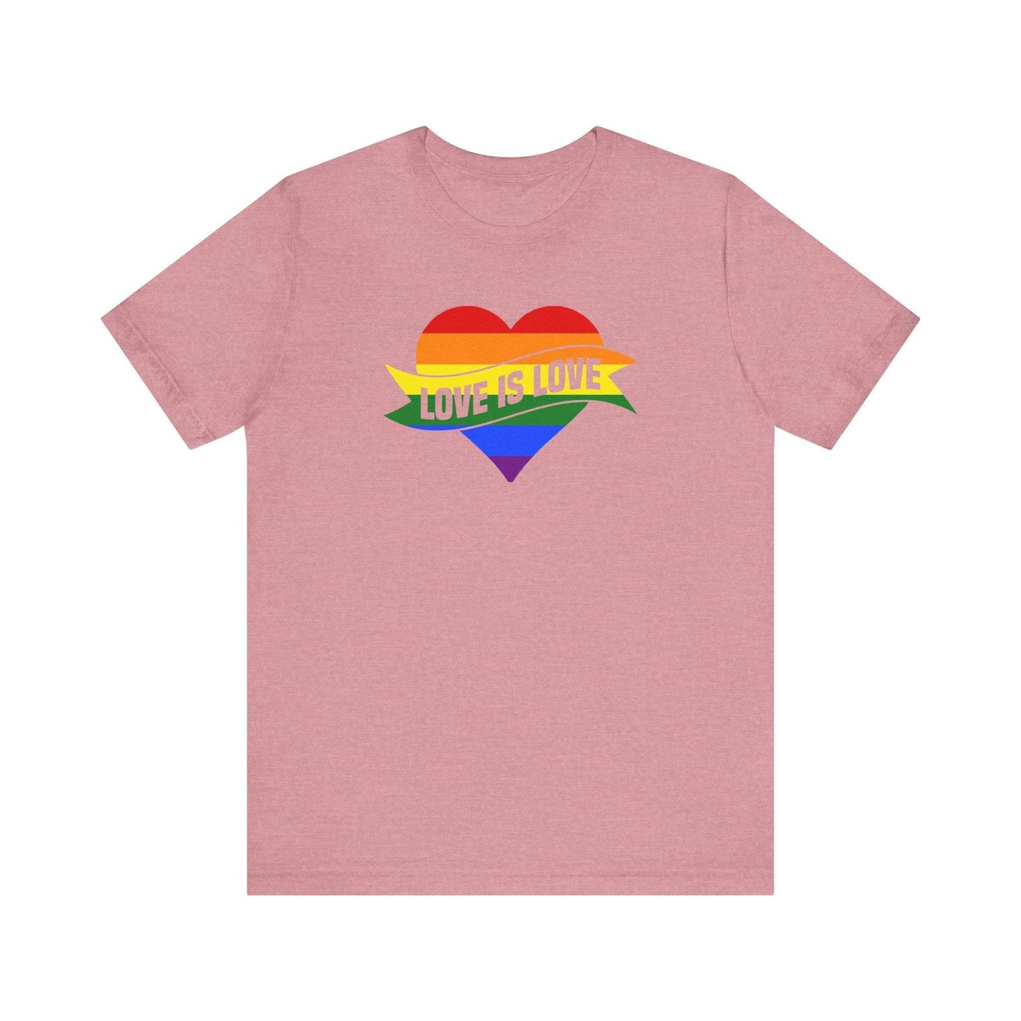 Love Is Love Rainbow Heart Pride T-Shirt - LGBTQ Equality Tee - Goateez Style