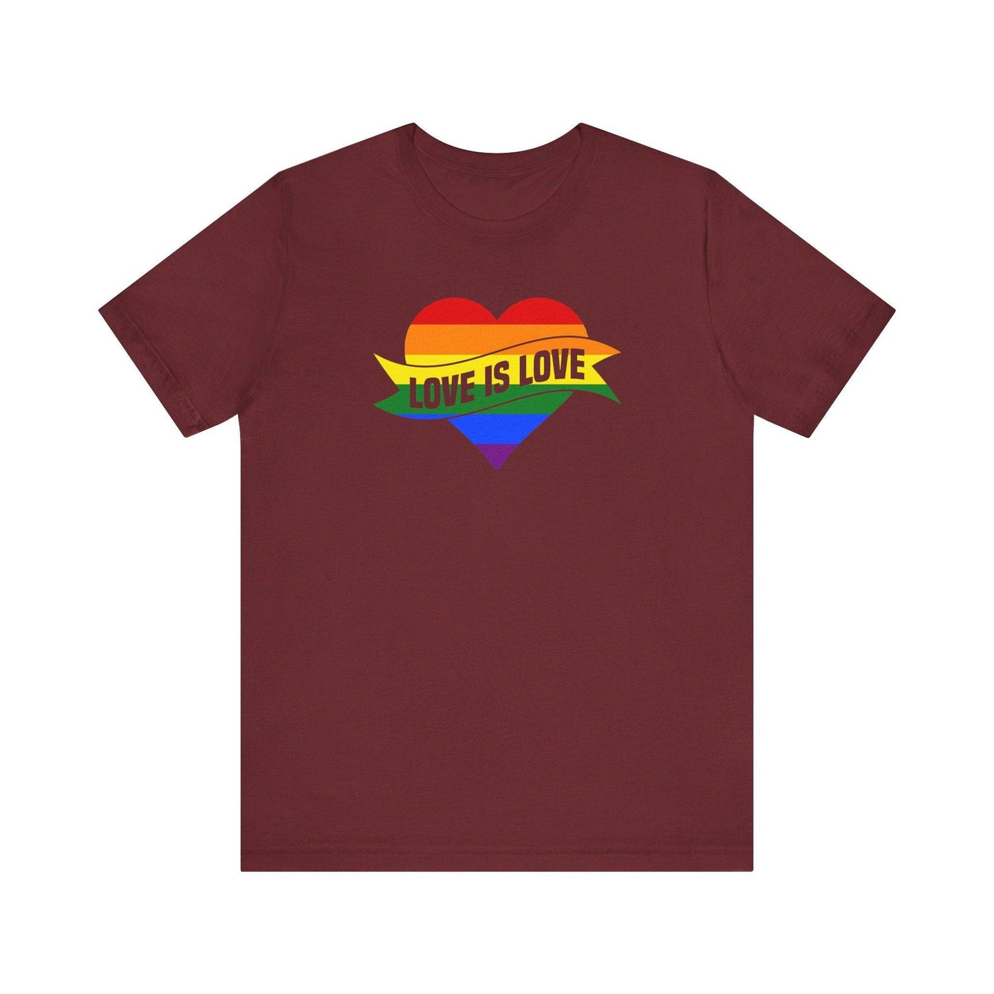 Love Is Love Rainbow Heart Pride T-Shirt - LGBTQ Equality Tee - Goateez Style