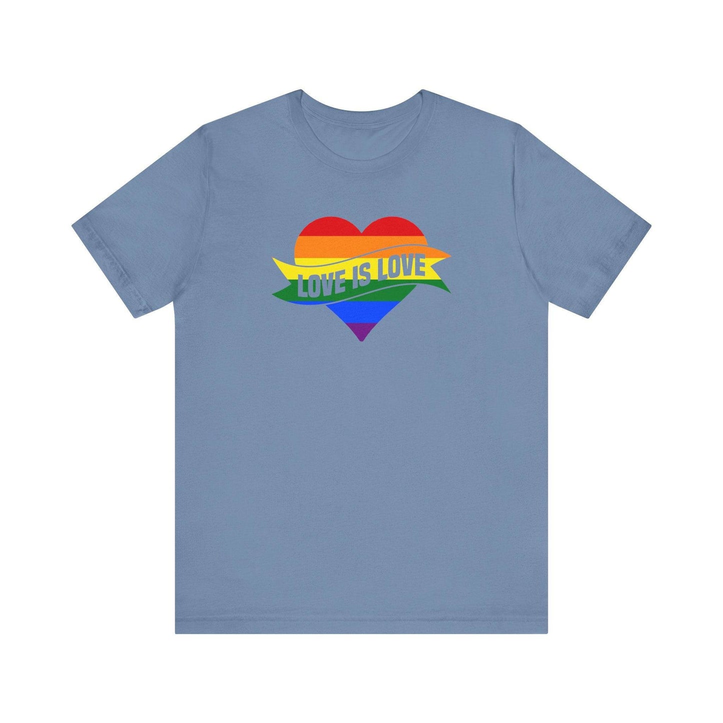 Love Is Love Rainbow Heart Pride T-Shirt - LGBTQ Equality Tee - Goateez Style