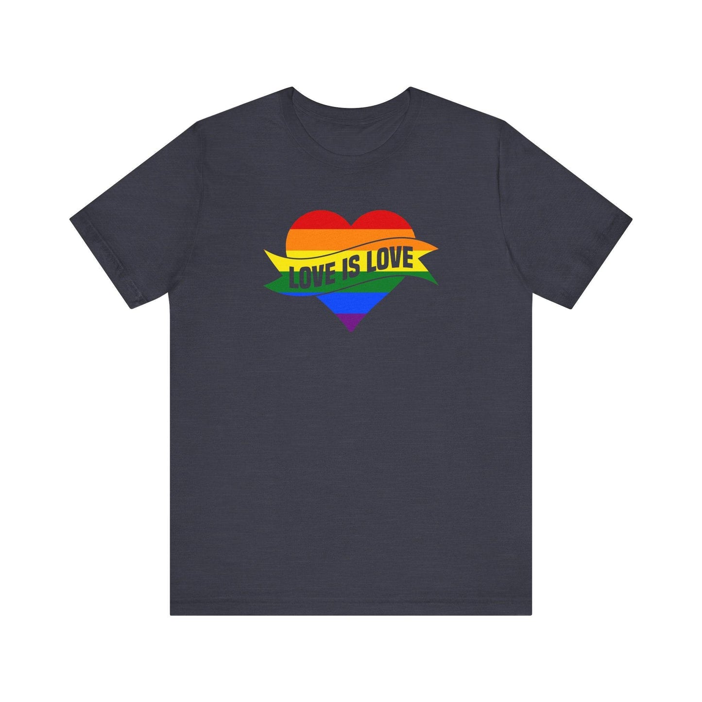 Love Is Love Rainbow Heart Pride T-Shirt - LGBTQ Equality Tee - Goateez Style