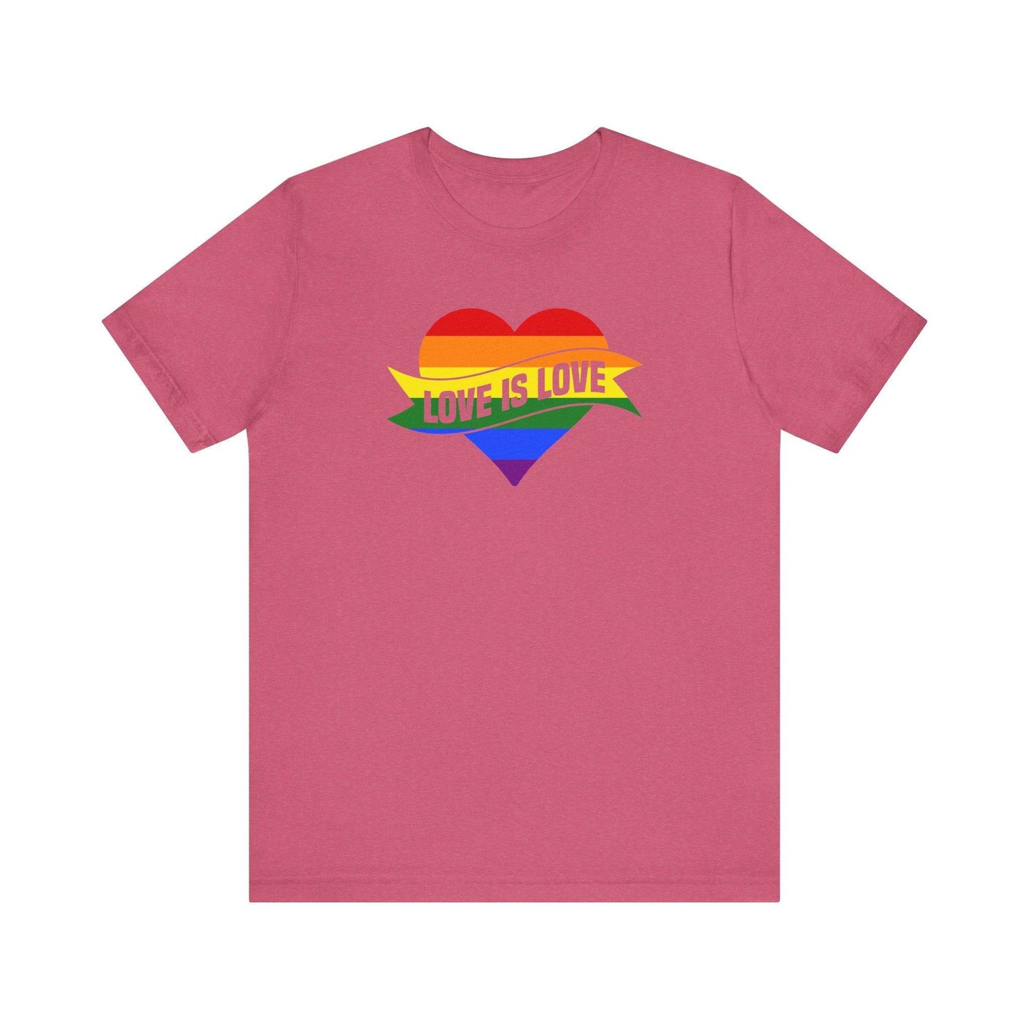 Love Is Love Rainbow Heart Pride T-Shirt - LGBTQ Equality Tee - Goateez Style