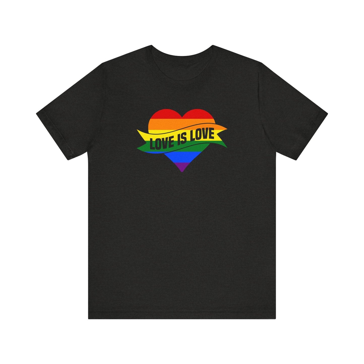 Love Is Love Rainbow Heart Pride T-Shirt - LGBTQ Equality Tee - Goateez Style