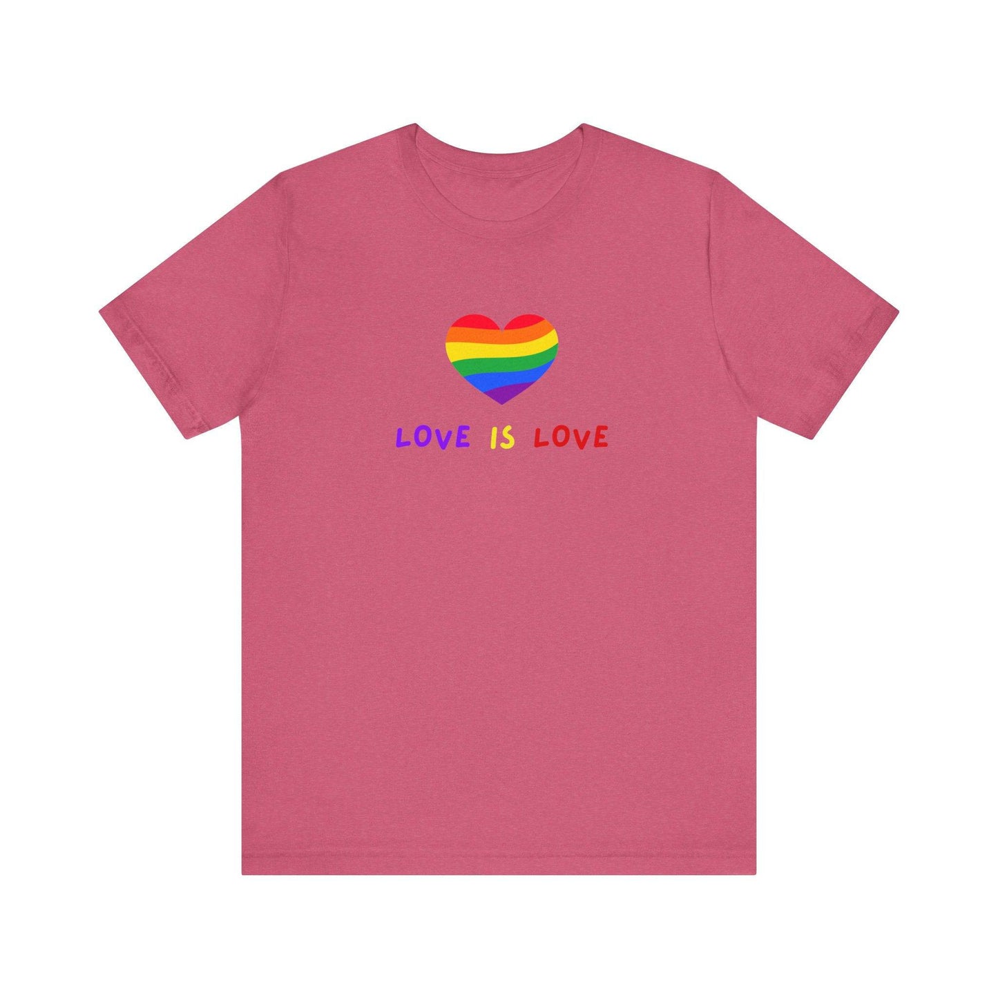 Love Is Love T-Shirt - LGBTQ Pride Rainbow Heart Design - Goateez Style