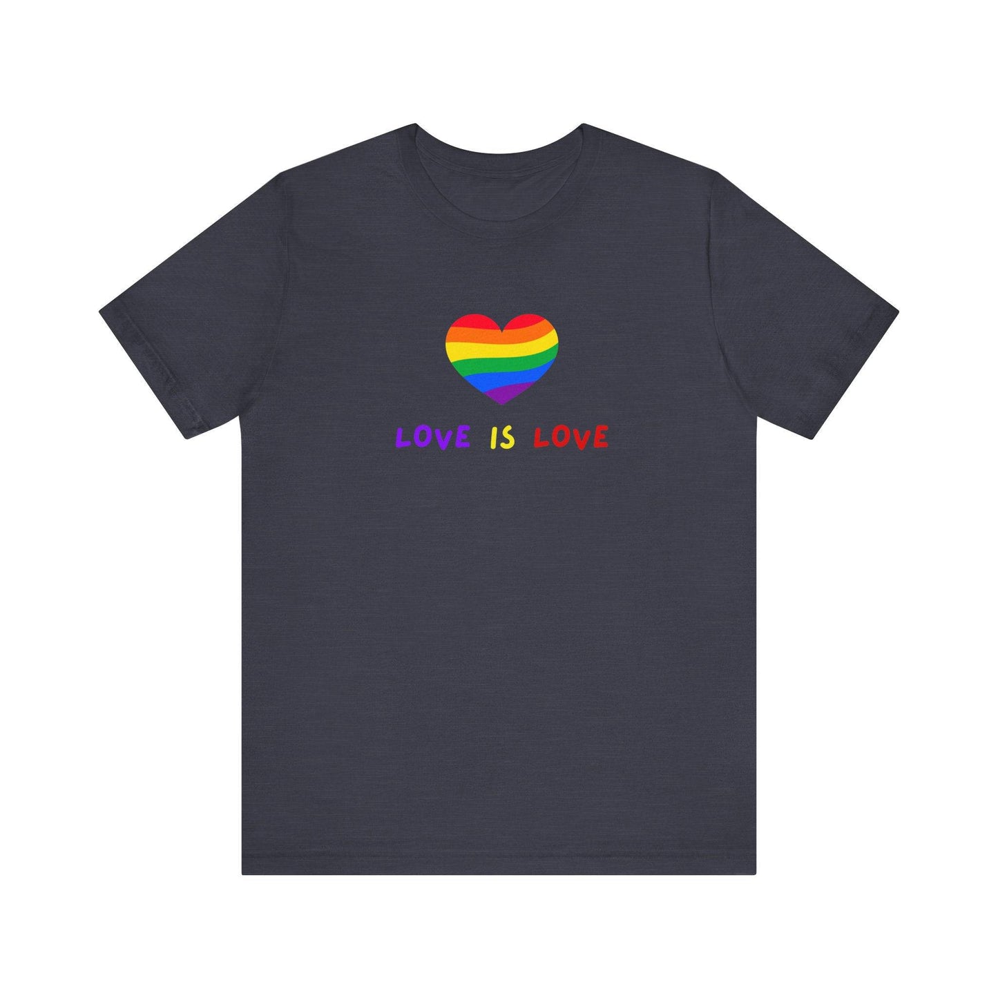 Love Is Love T-Shirt - LGBTQ Pride Rainbow Heart Design - Goateez Style