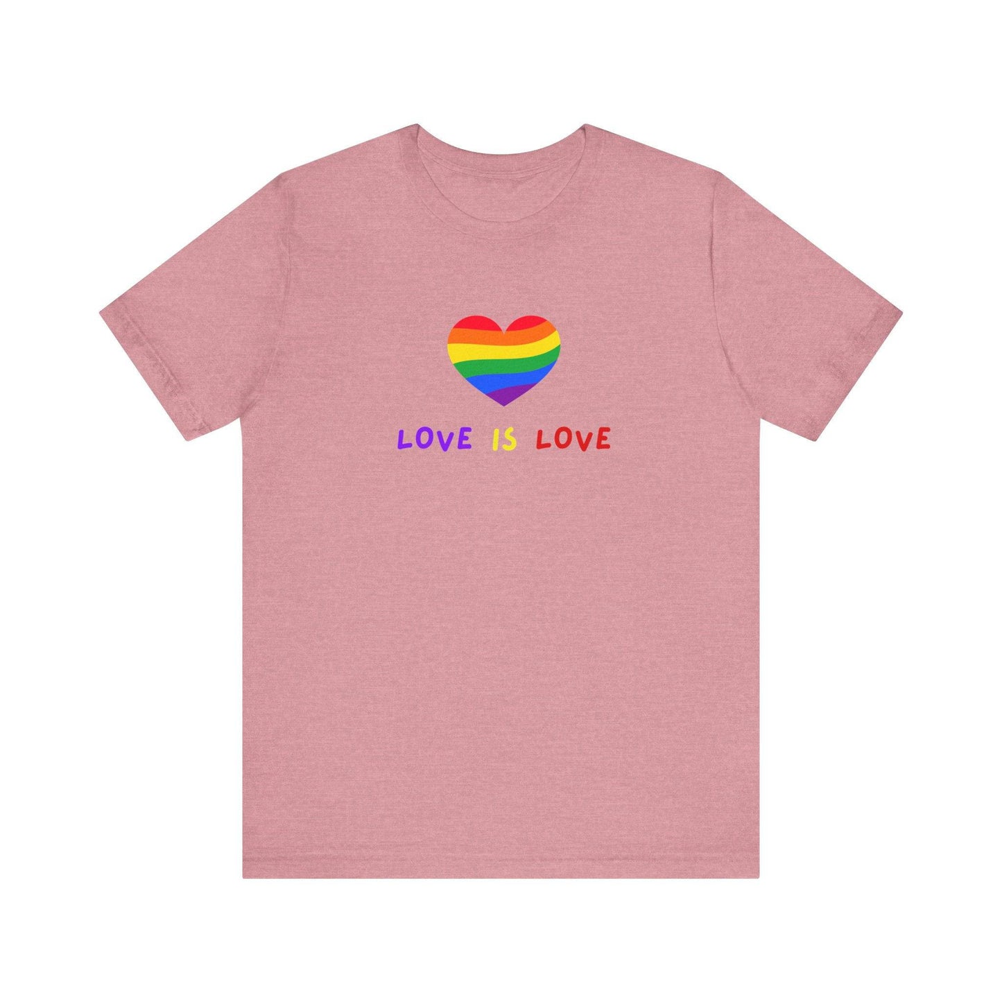 Love Is Love T-Shirt - LGBTQ Pride Rainbow Heart Design - Goateez Style