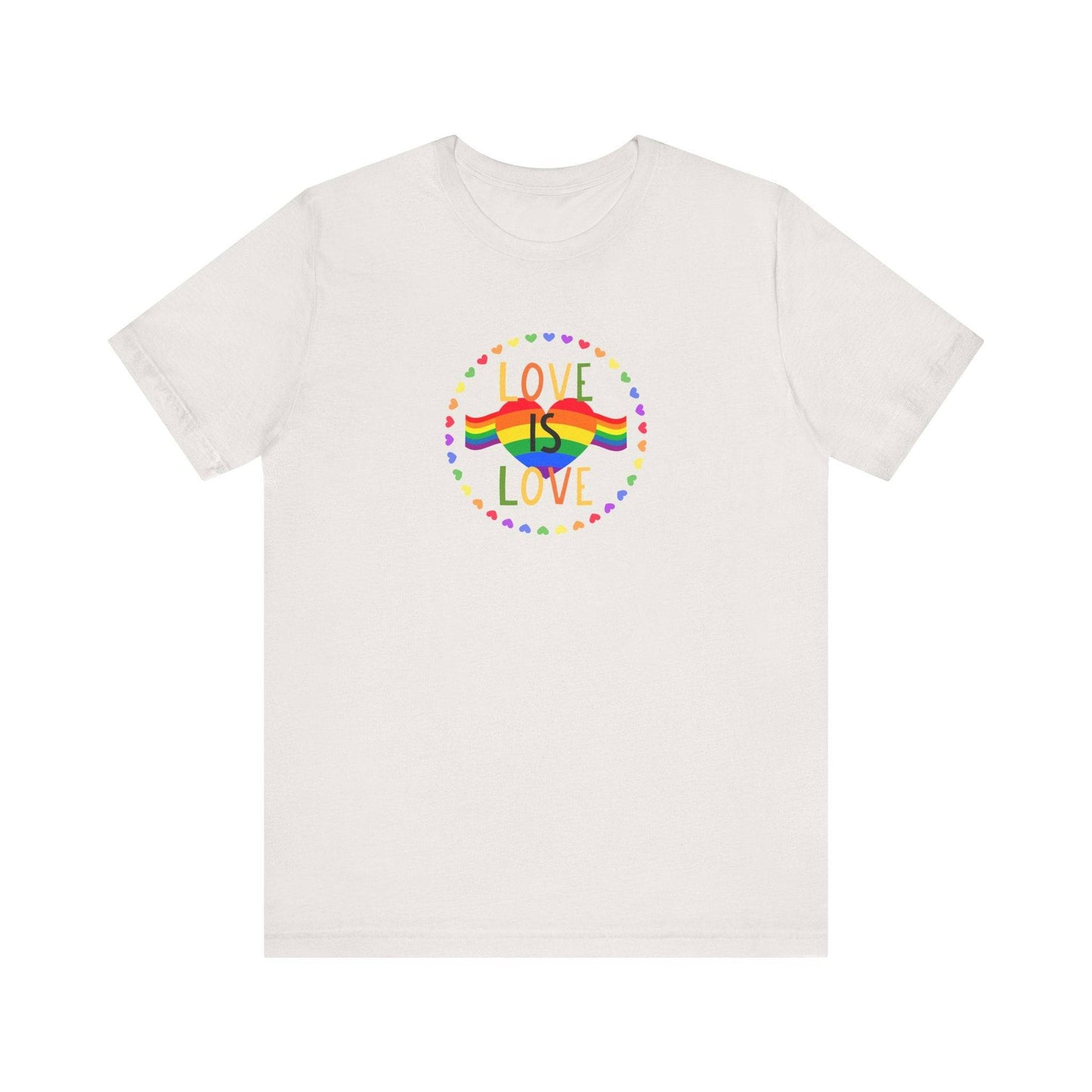 Love Is Love T-Shirt - Rainbow Pride Heart LGBTQ+ Equality Shirt - Goateez Style