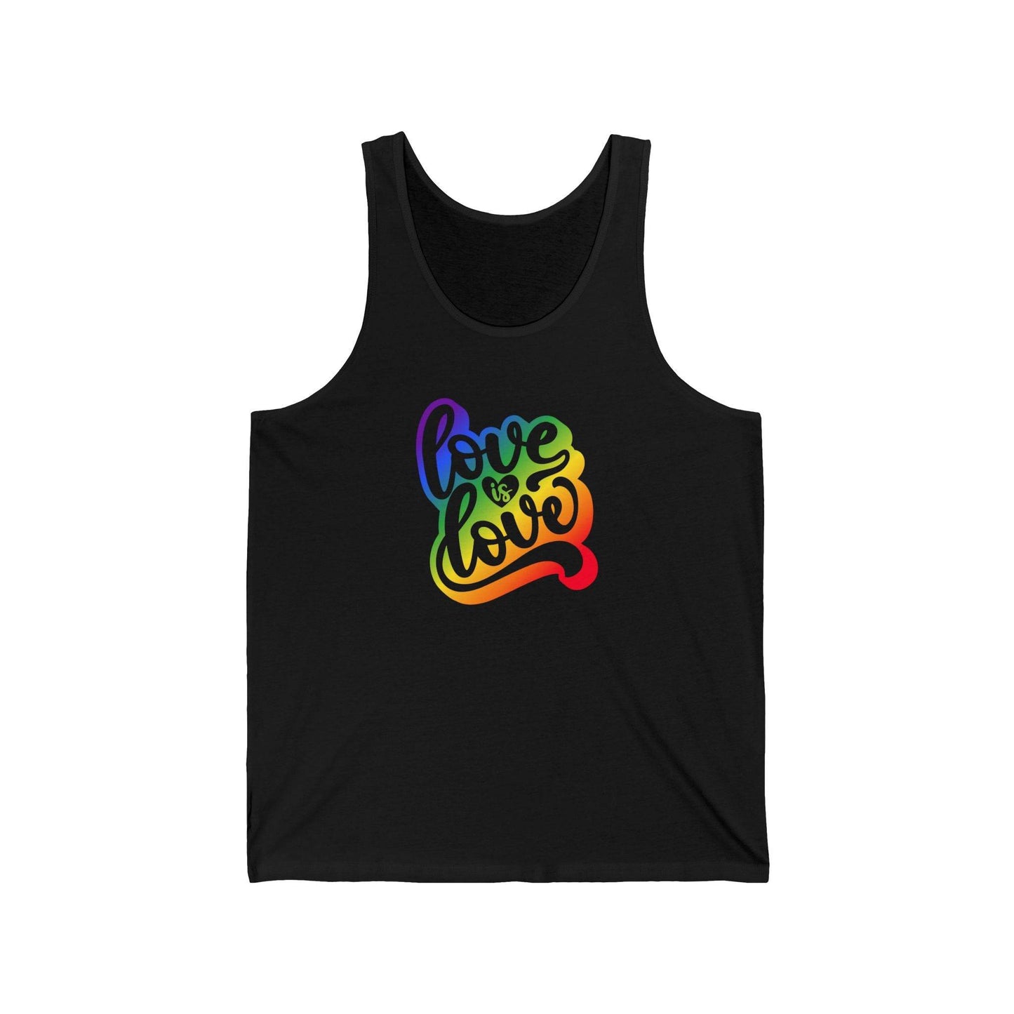 Love is Love Tank Top - LGBTQ+ Pride Shirt - Rainbow Graphic Tee - Goateez Style