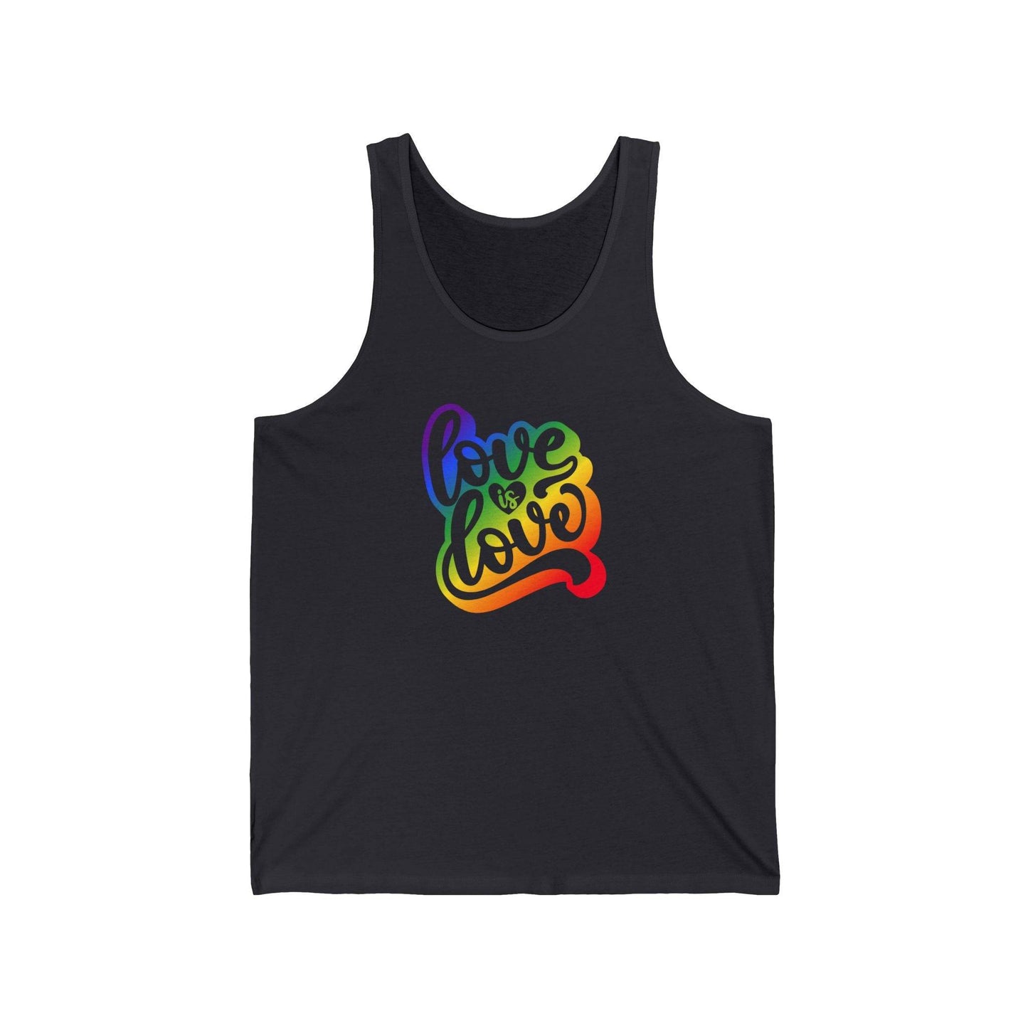 Love is Love Tank Top - LGBTQ+ Pride Shirt - Rainbow Graphic Tee - Goateez Style