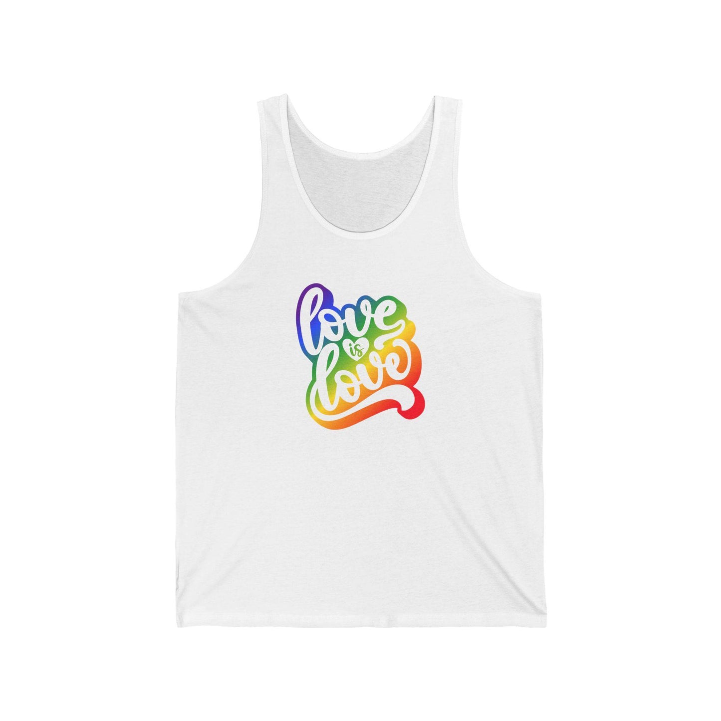 Love is Love Tank Top - LGBTQ+ Pride Shirt - Rainbow Graphic Tee - Goateez Style