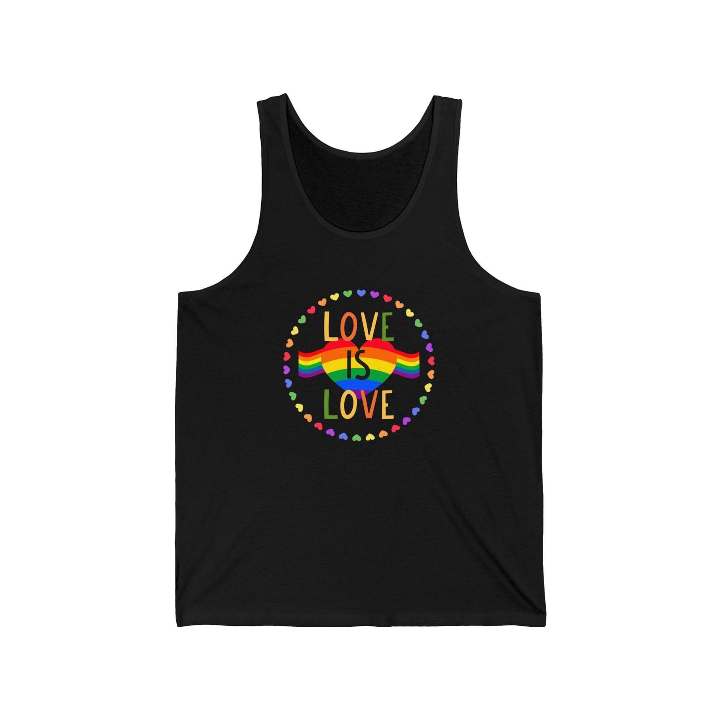 Love is Love Tank Top - Rainbow Pride Heart Design - Goateez Style