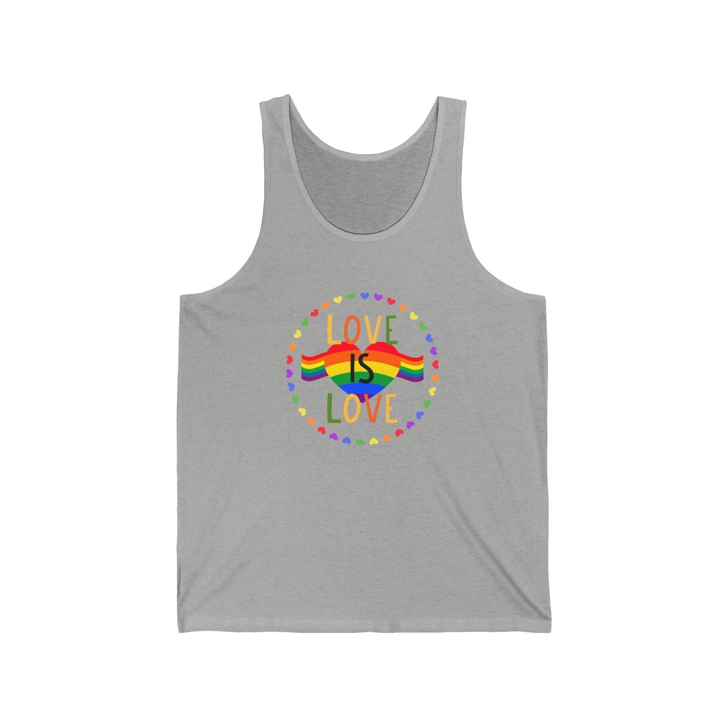 Love is Love Tank Top - Rainbow Pride Heart Design - Goateez Style