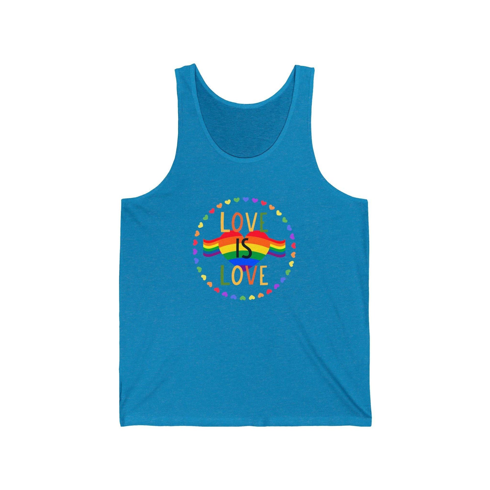 Love is Love Tank Top - Rainbow Pride Heart Design - Goateez Style